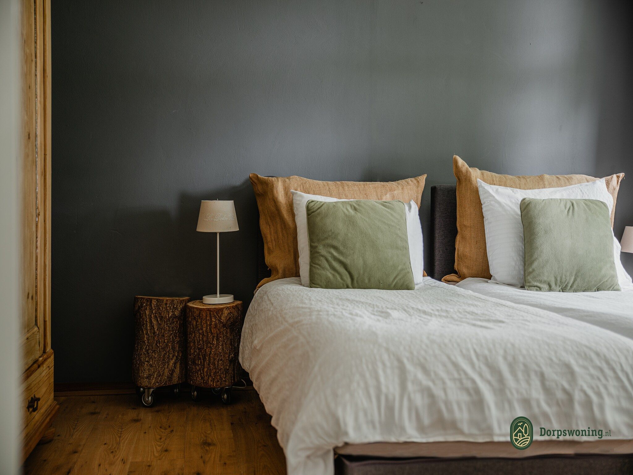 Een slaapkamer van Dorpswoning De Plek in Leende