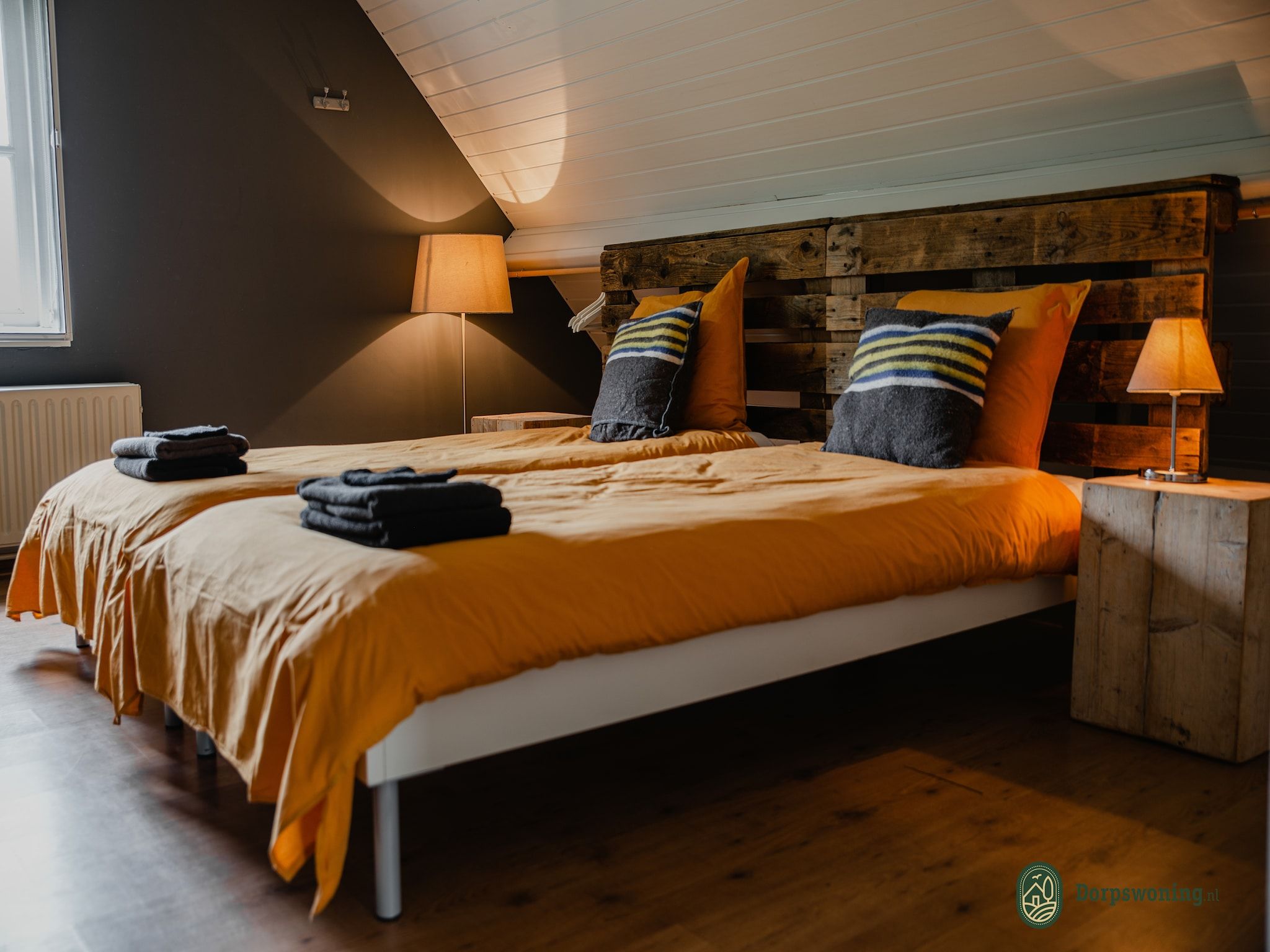 Een slaapkamer van Dorpswoning De Plek in Leende