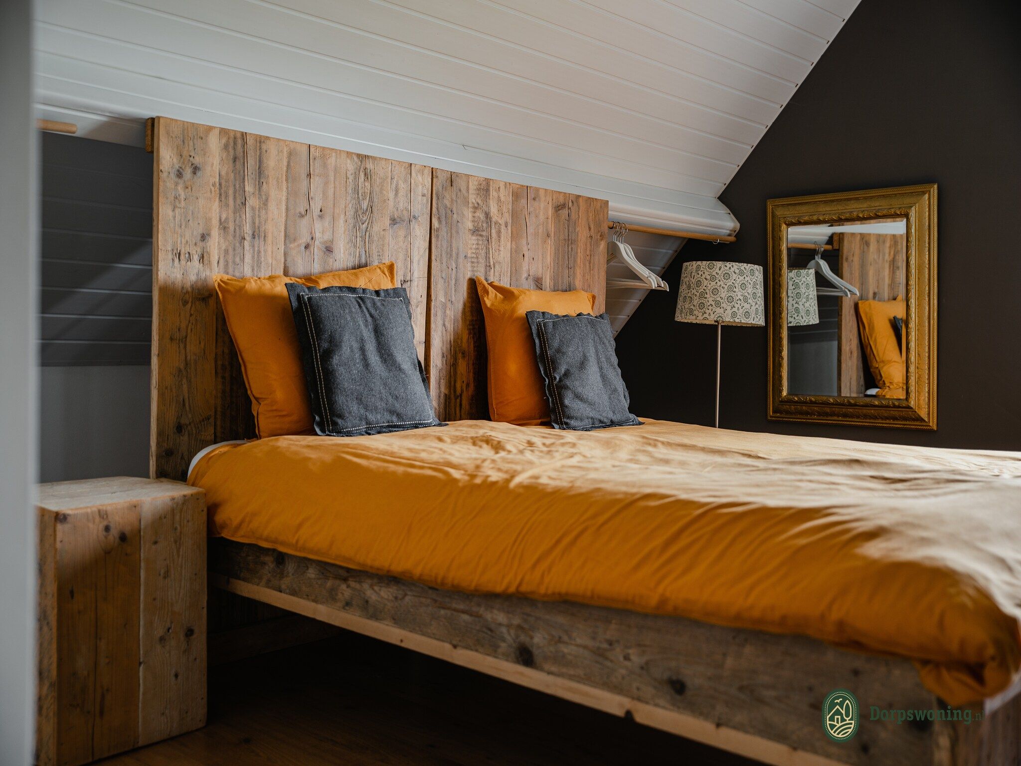 Een slaapkamer van Dorpswoning De Plek in Leende