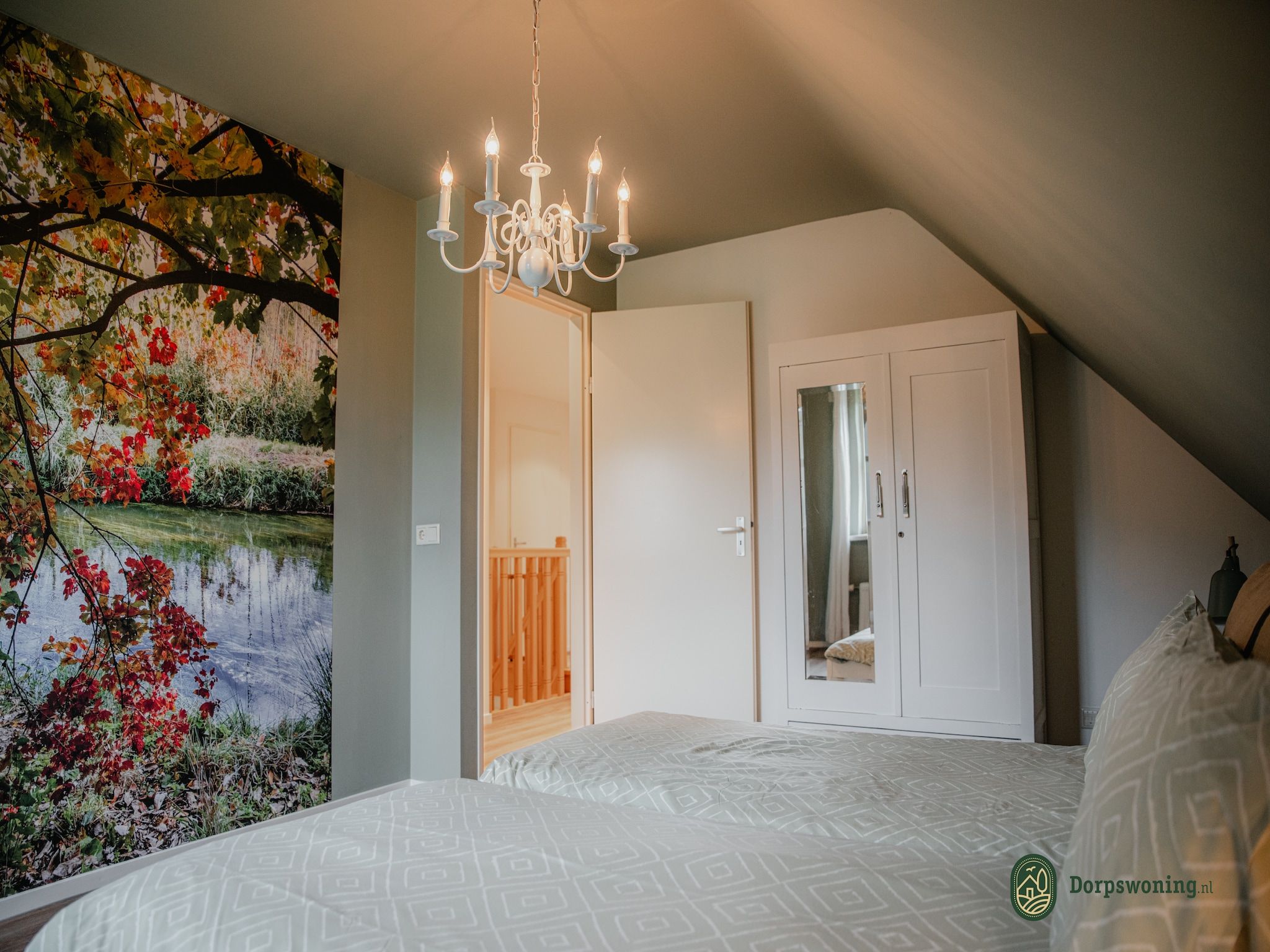 Een slaapkamer van Dorpswoning Het Uitzicht in Leende