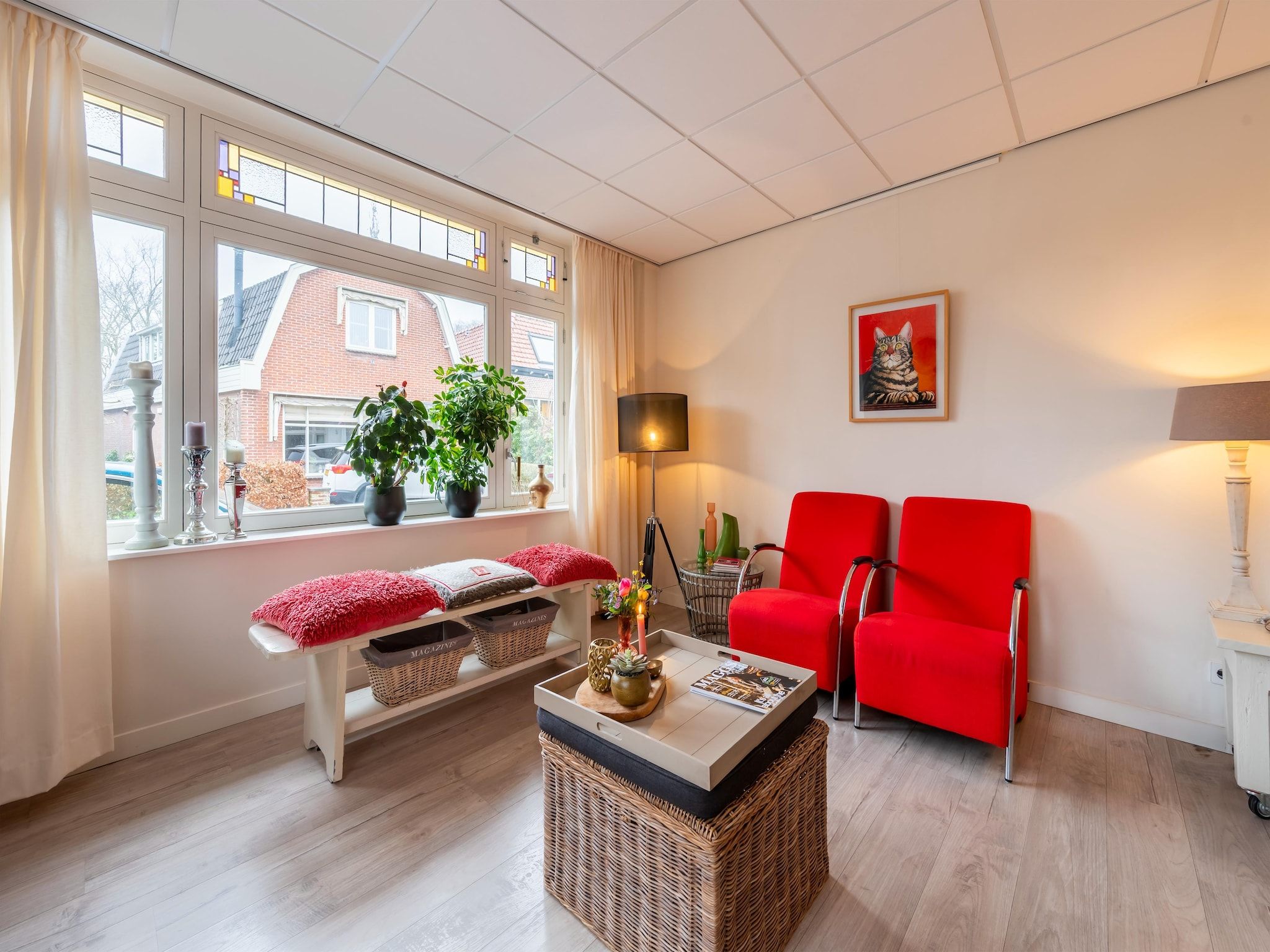 De woonkamer van Hof van Craeck I in Bergen