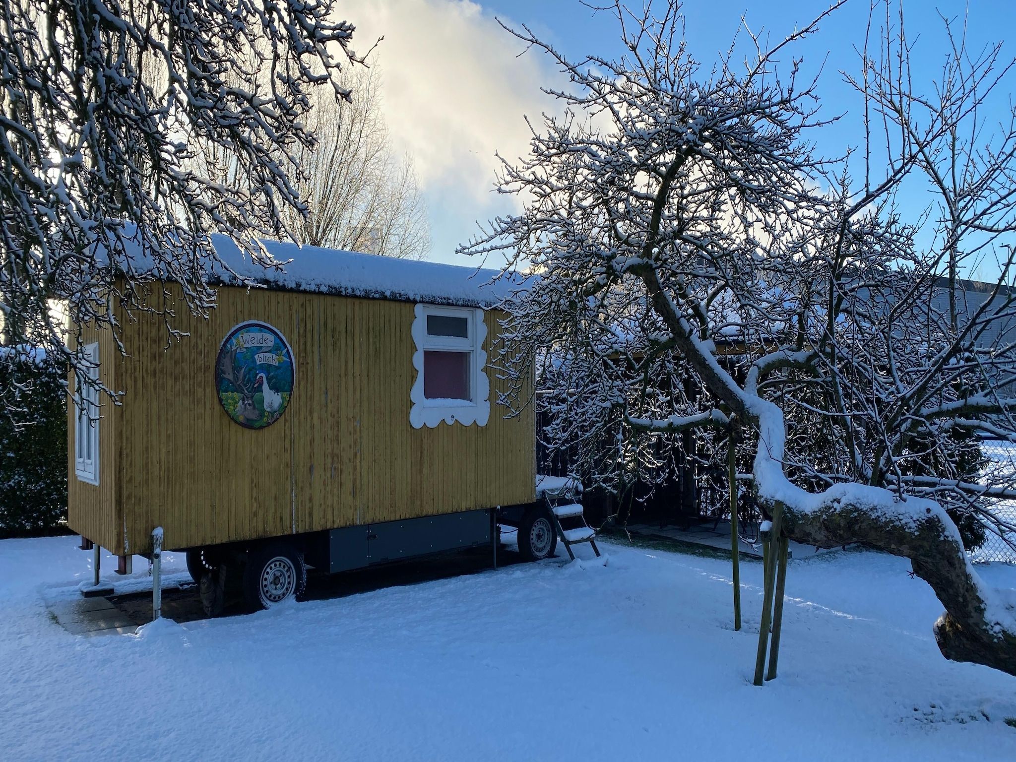 De buitenkant van Pipowagen de Weideblick in Bergen op Zoom