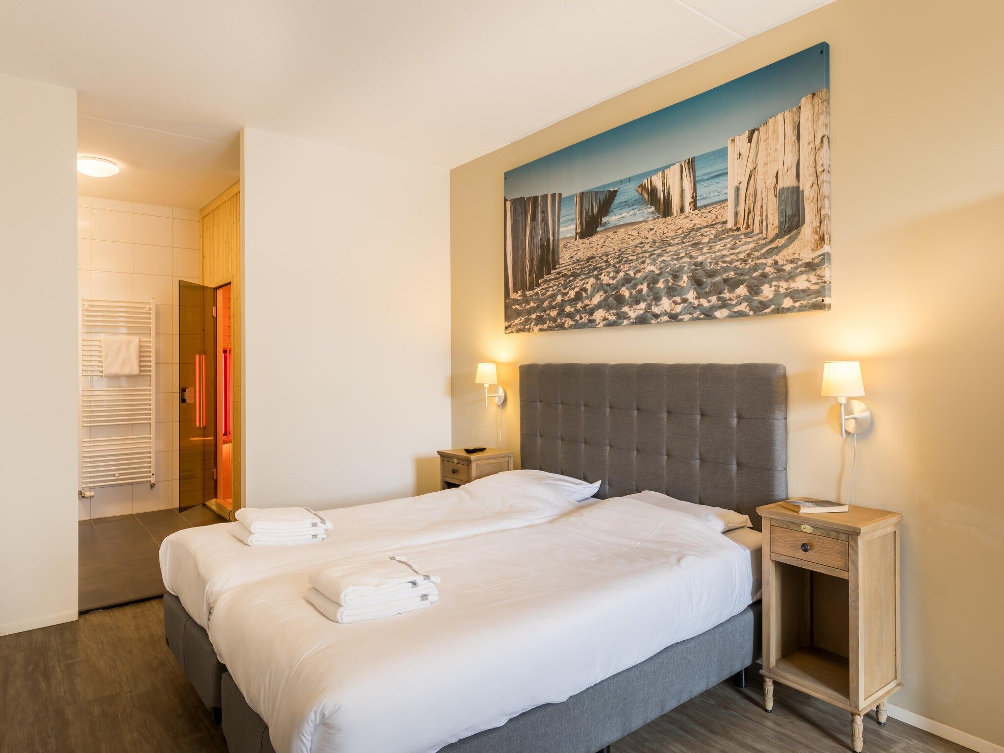 Een slaapkamer van Résidence Wijngaerde 9 in Domburg