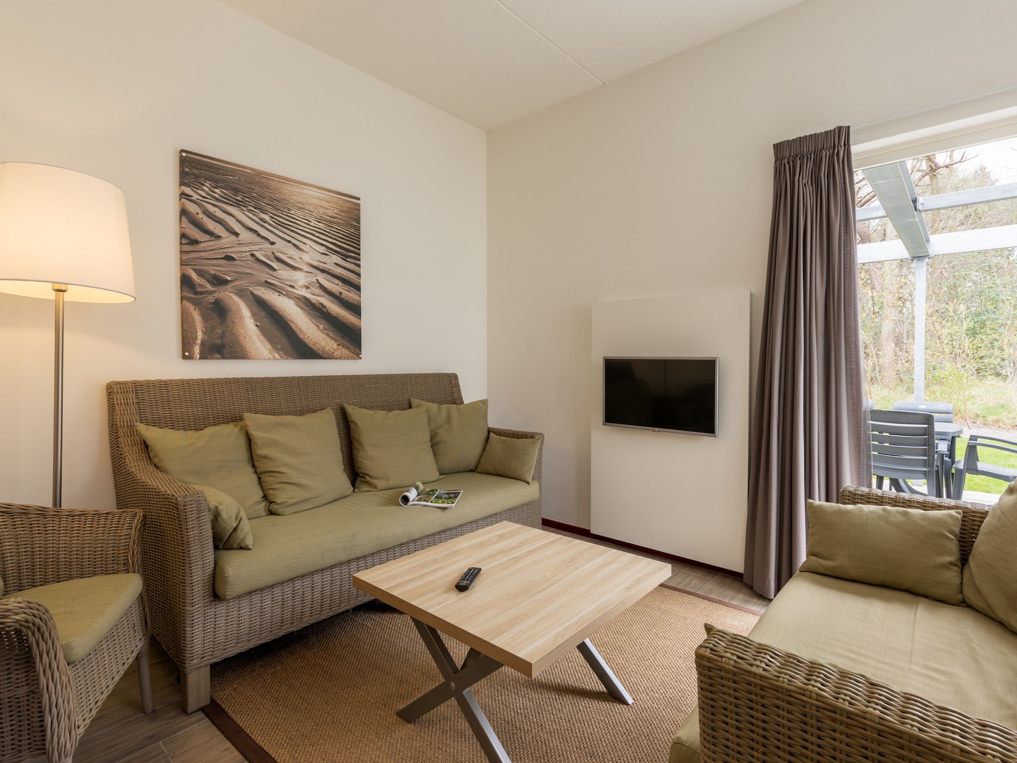 De woonkamer van Kustpark Texel 4 in De Koog