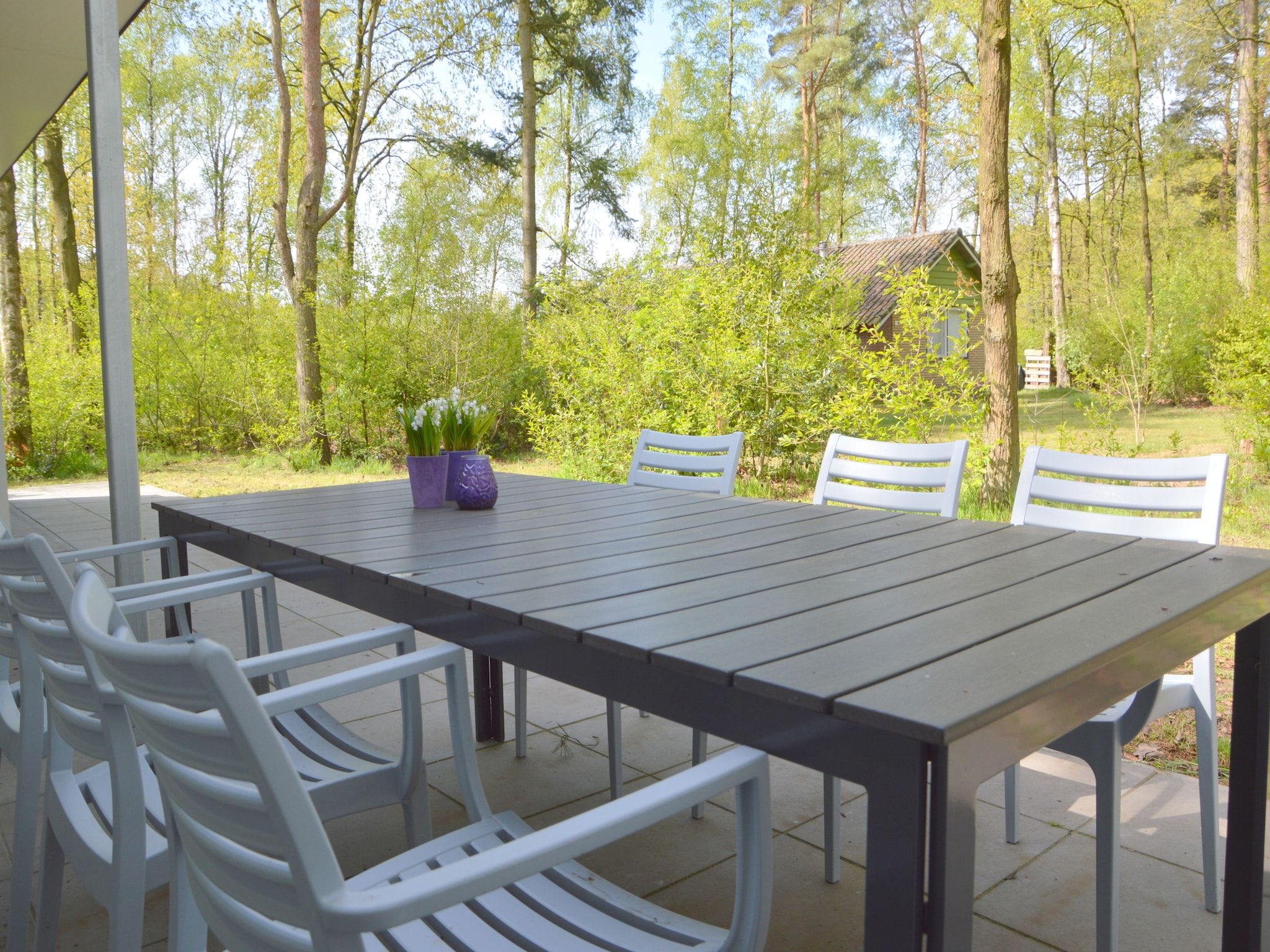 Het terras van Bungalow 5 in Stramproy