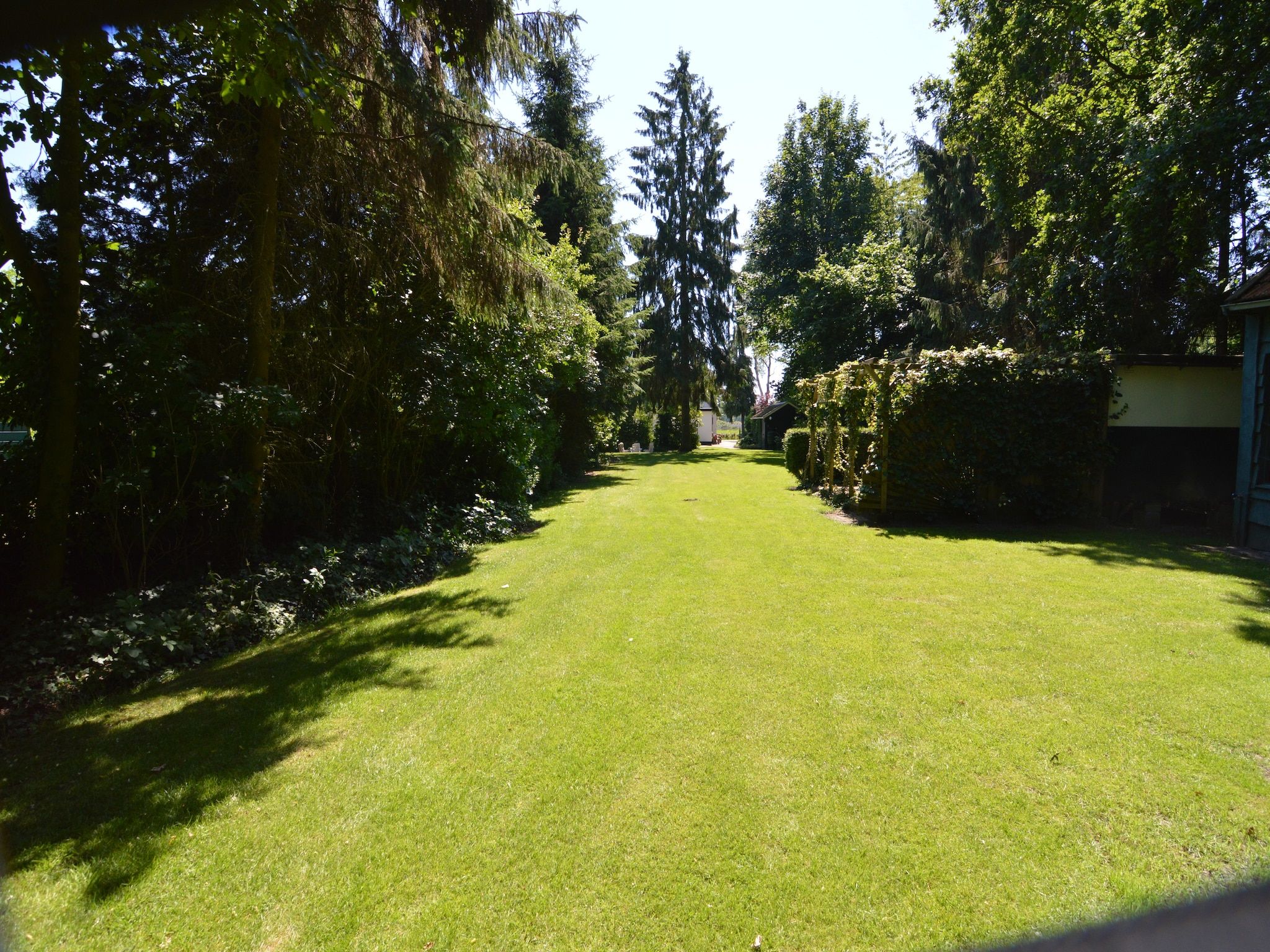 De tuin van Little White Cottage in Nijeberkoop