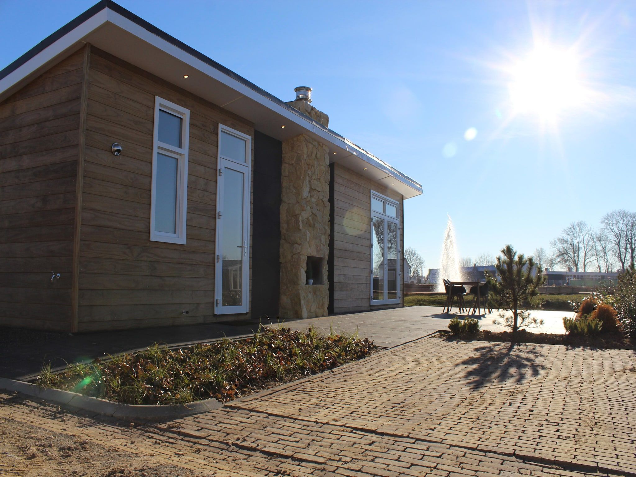 Het terras van Resort Mooi Bemelen 2 in Bemelen