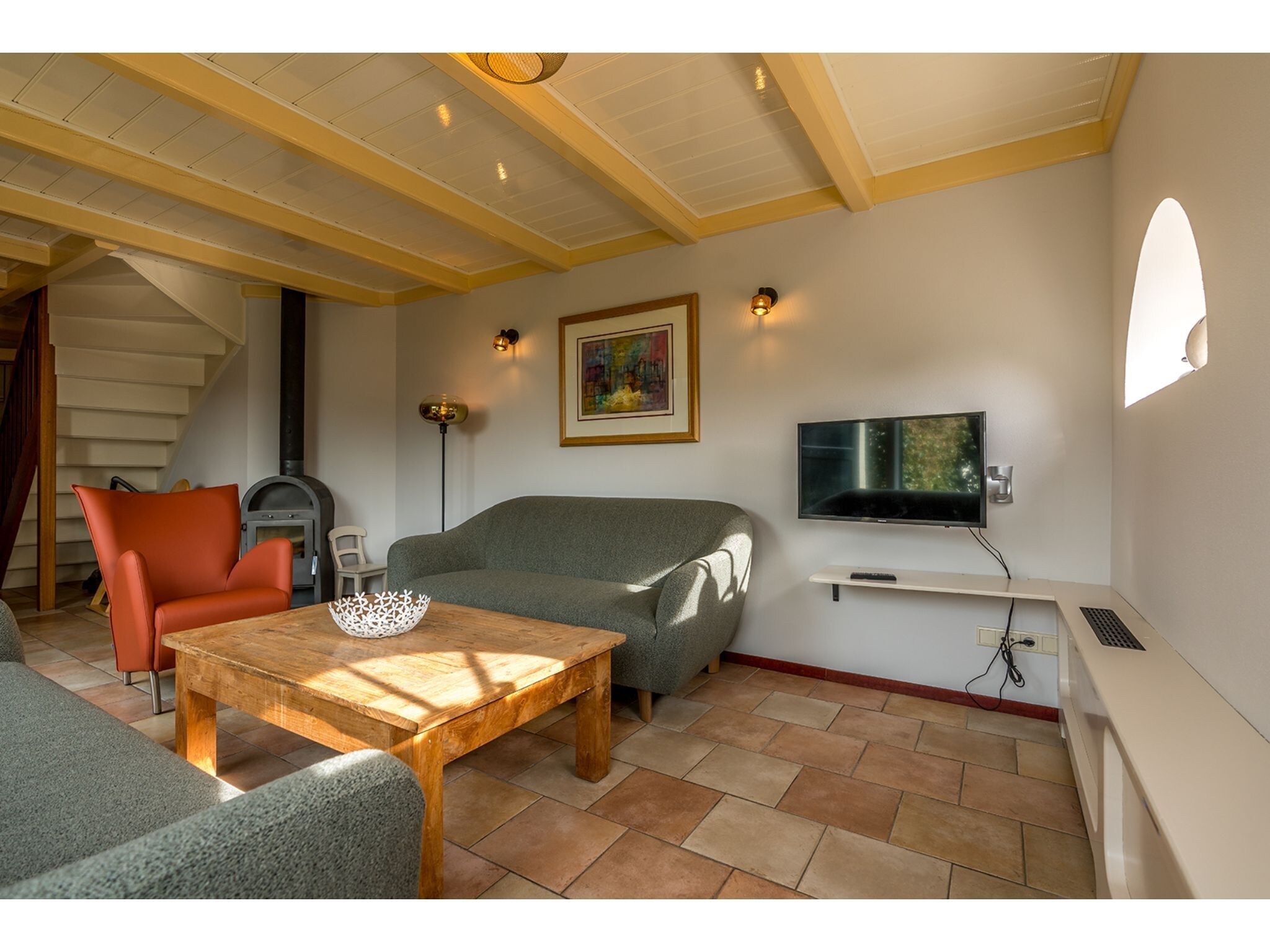 De woonkamer van Florijn 2 in Oost-Texel