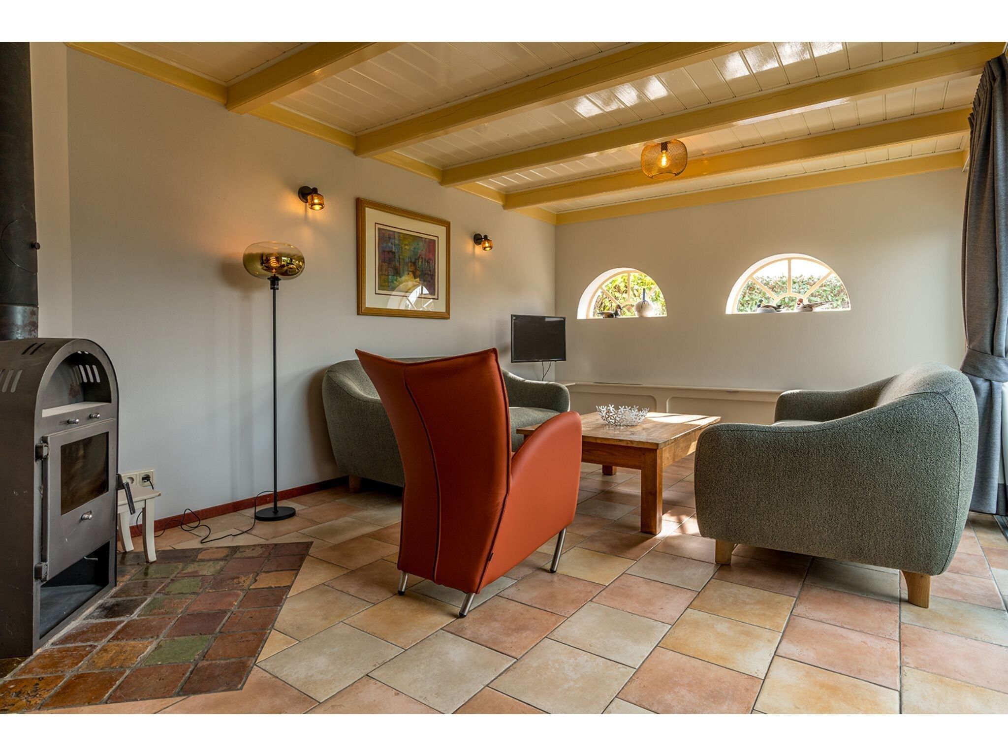 De woonkamer van Florijn 2 in Oost-Texel