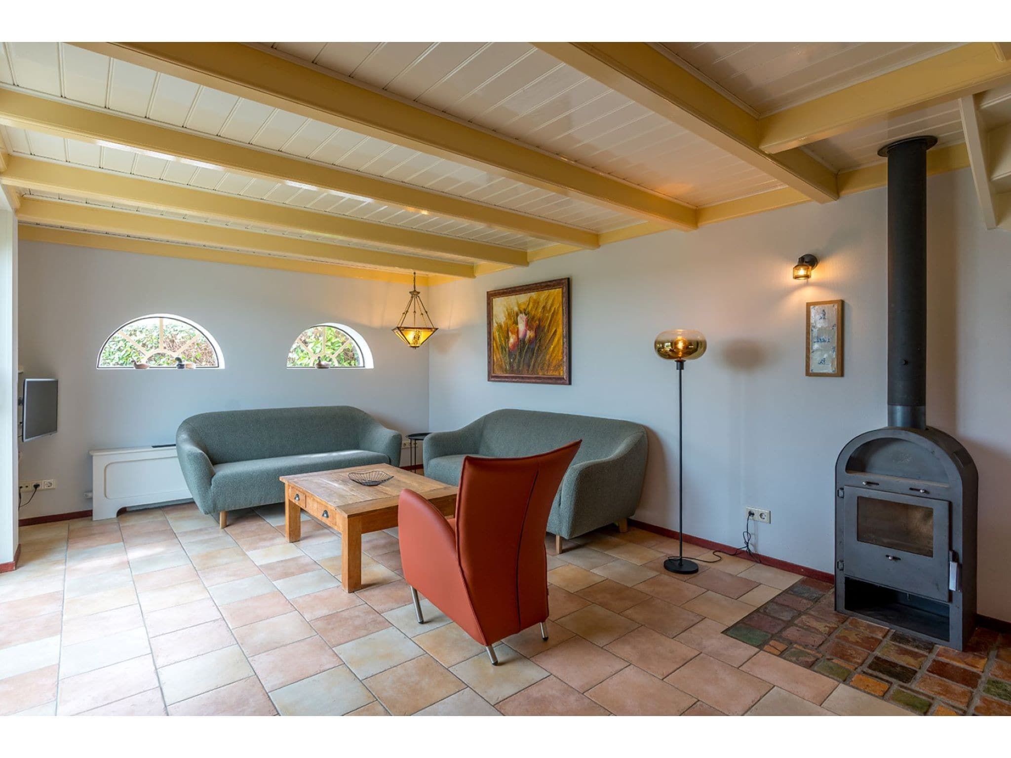 De woonkamer van Florijn 4 in Oost-Texel