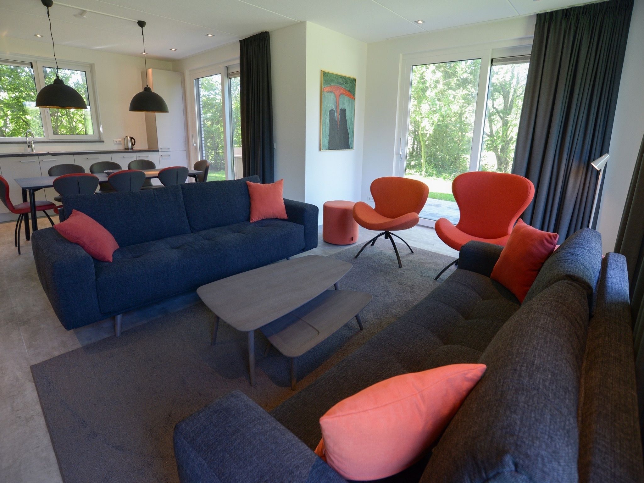 De woonkamer van Villa Hoogelandt 70 in De Koog-Texel