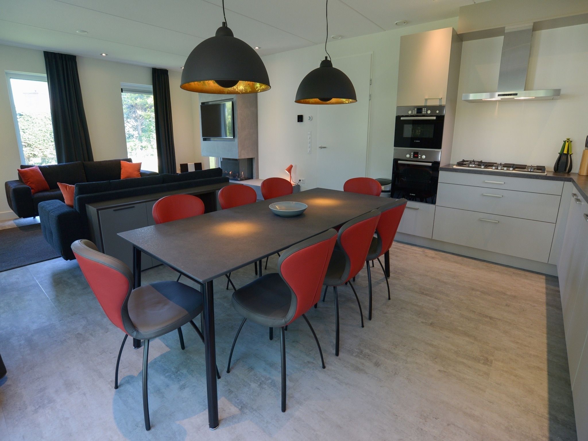 De woonkamer van Villa Hoogelandt 70 in De Koog-Texel