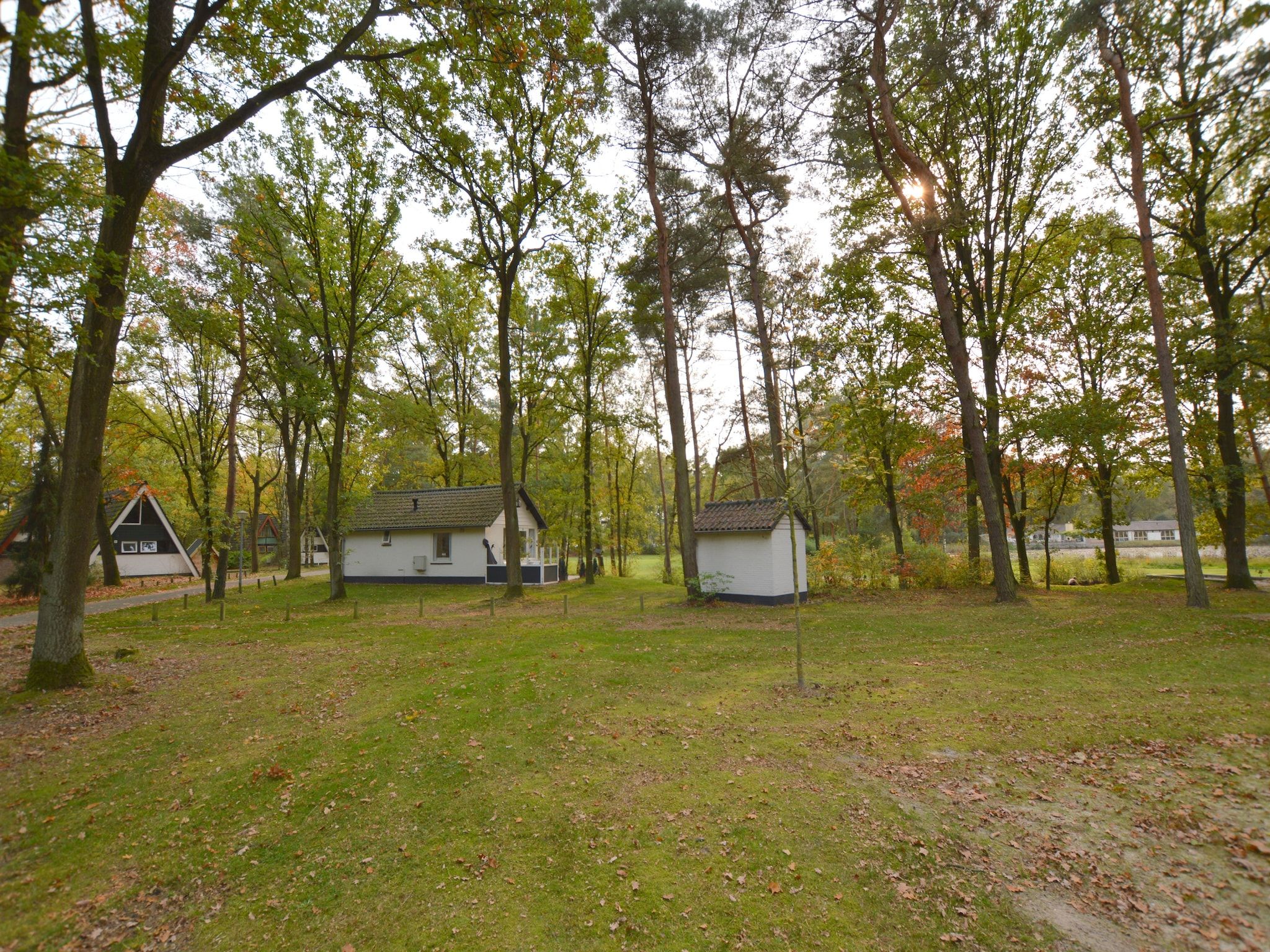 De tuin van Bungalow nummer 1 in Stramproy