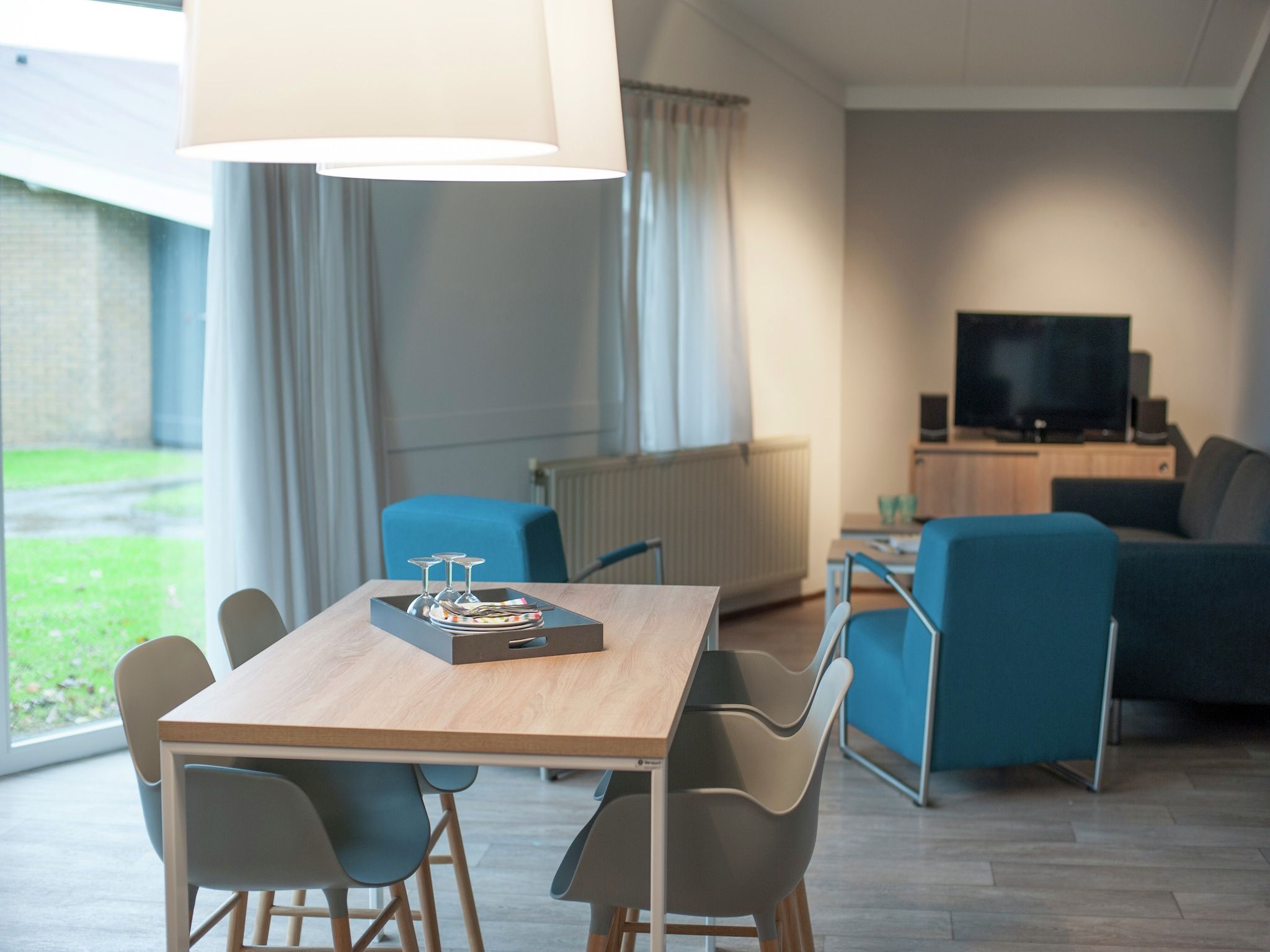 De woonkamer van Vakantiepark Hof Domburg 12 in Domburg