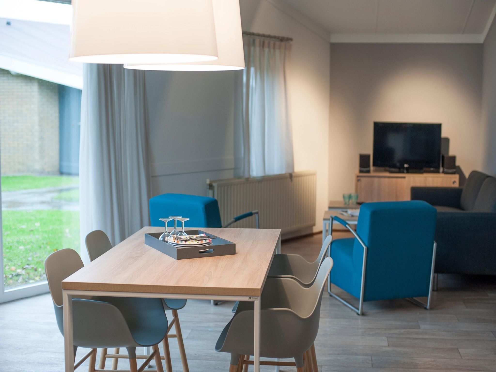 De woonkamer van Vakantiepark Hof Domburg 11 in Domburg