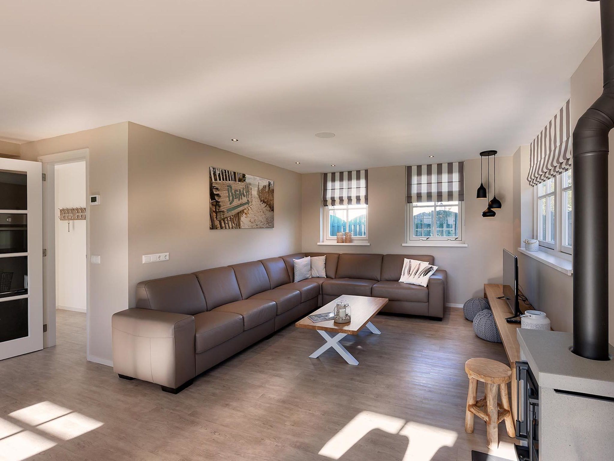 De woonkamer van Bungalowpark de Gouden Spar 5 in Noordwijk