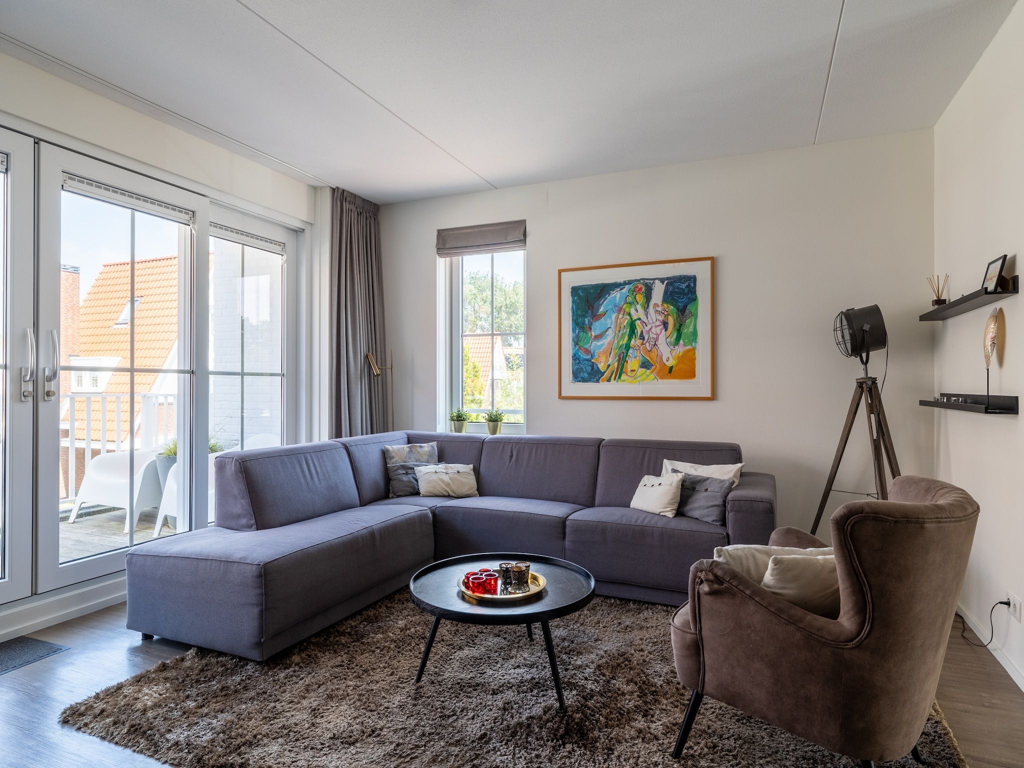 De woonkamer van appartement Kaapduinseweg 13 Dishoek 13D luxe 6p sauna in Koudekerke