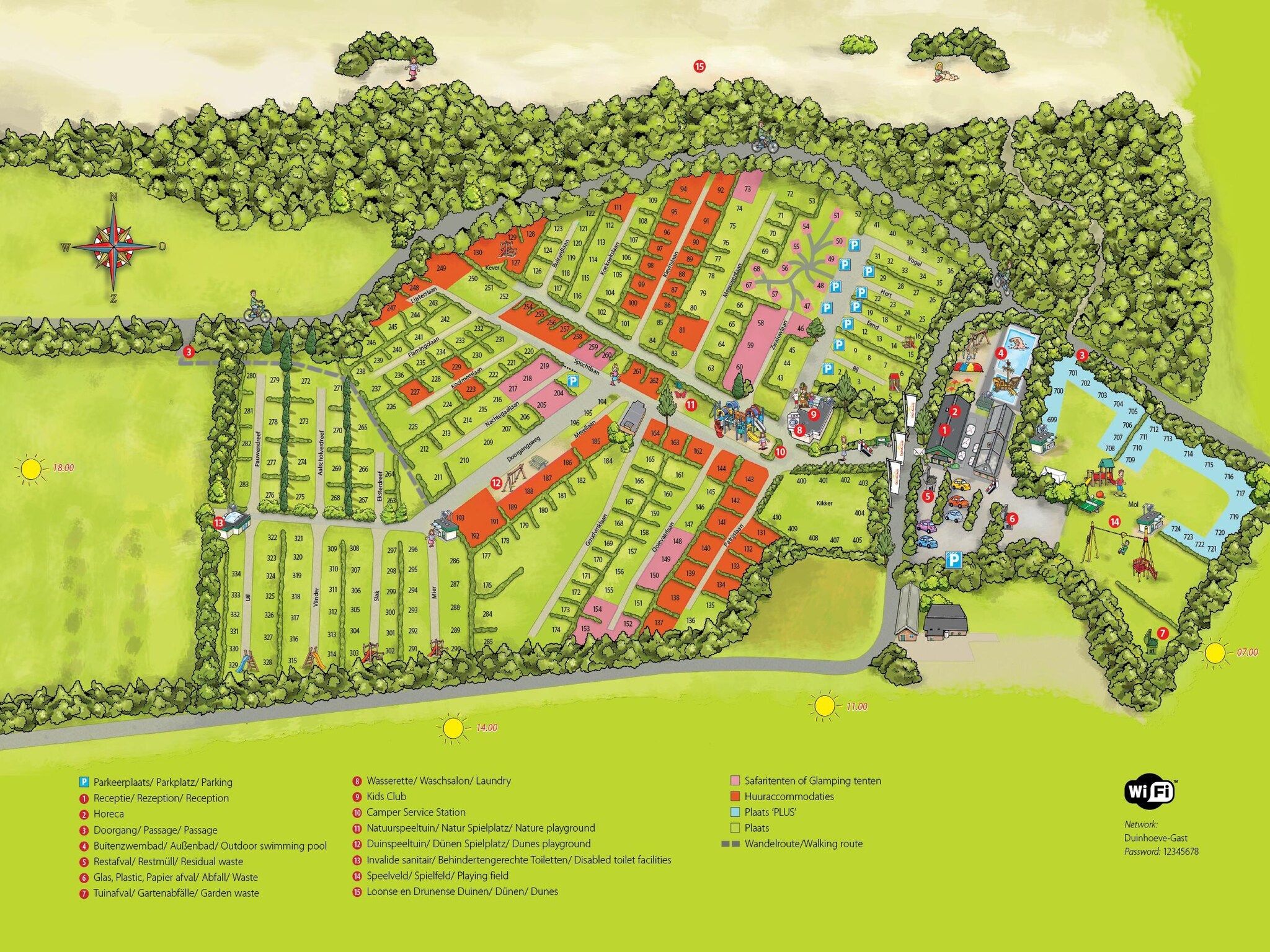 Parkfaciliteiten bij Recreatiepark Duinhoeve 3 in Udenhout