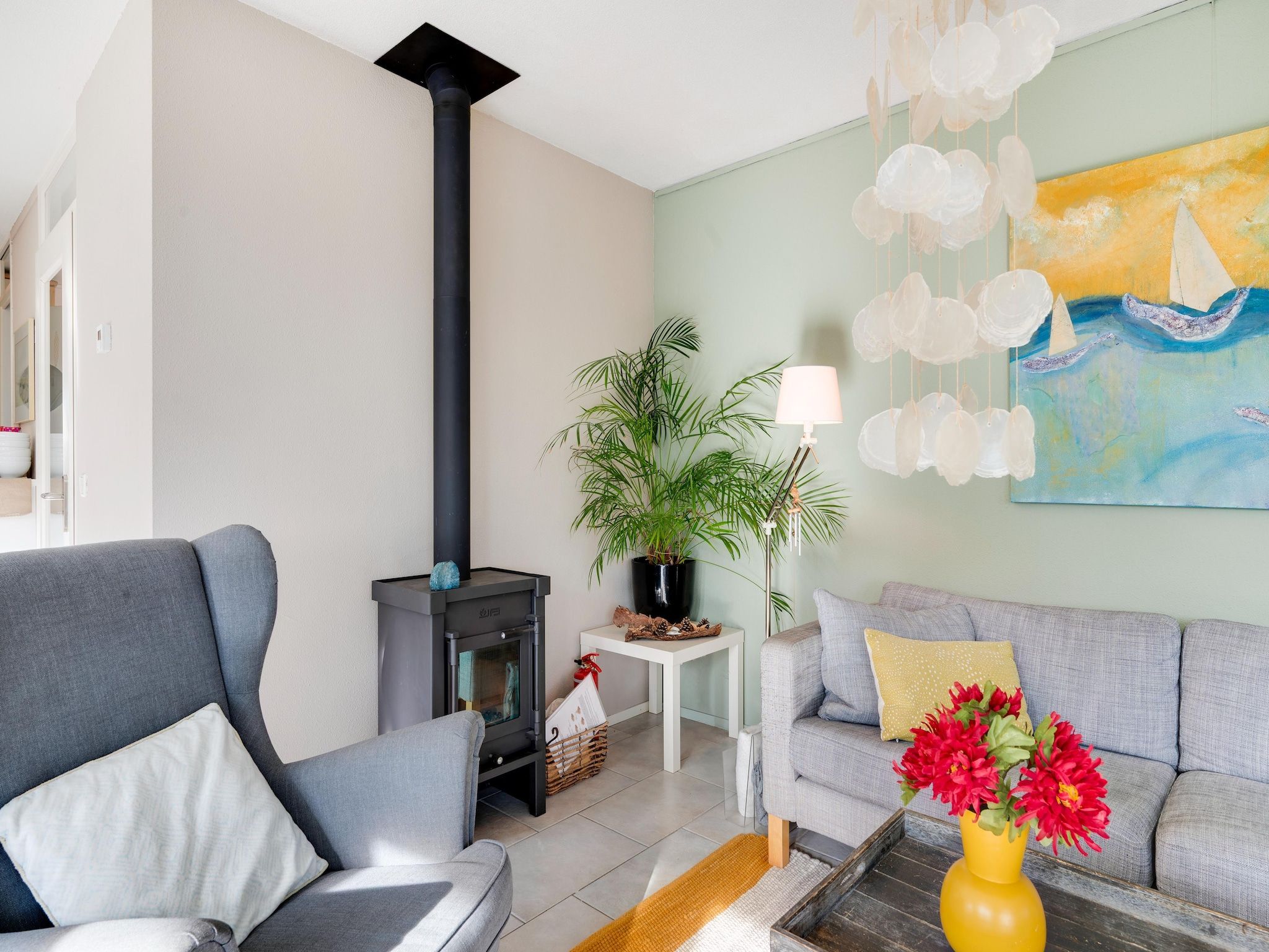 De woonkamer van De Zilvermeeuw in Noordwijk