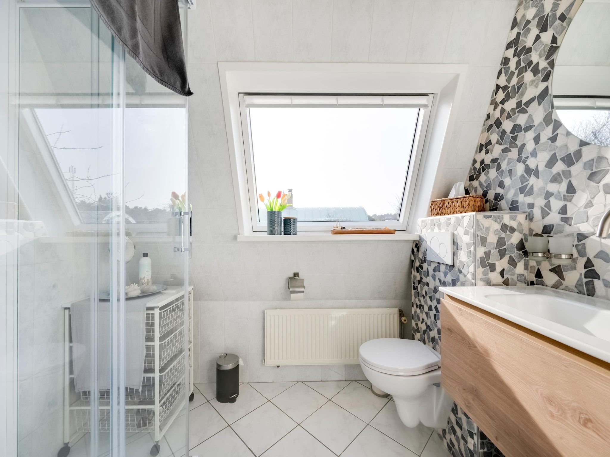 De badkamer van De Zilvermeeuw in Noordwijk