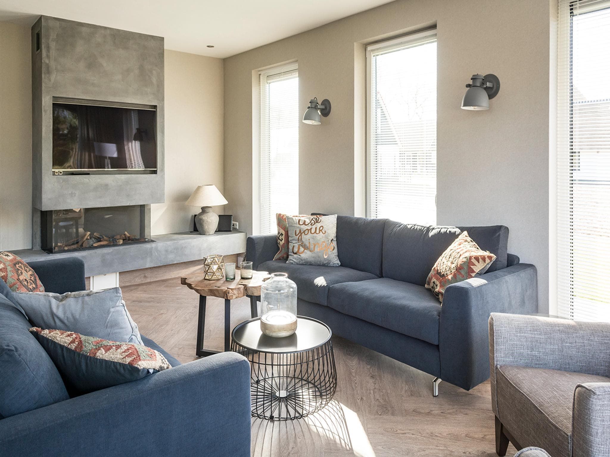 De woonkamer van Villa Bouwlust Z in De Cocksdorp Texel