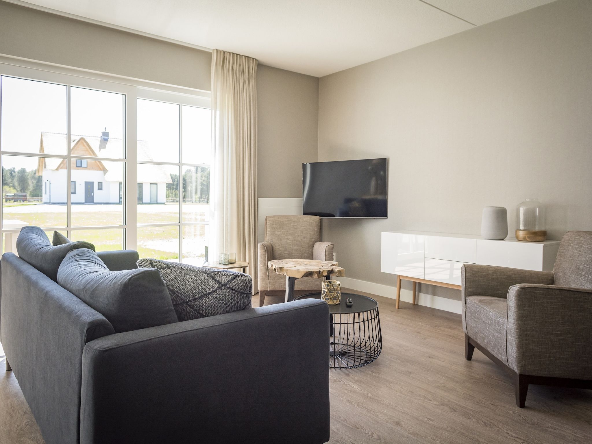 De woonkamer van Bouwlust G17 in De Cocksdorp Texel