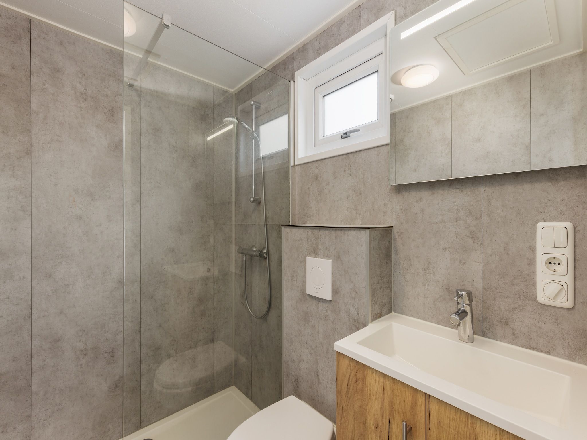 De badkamer van Vakantiepark Hunzedal 9 in Borger