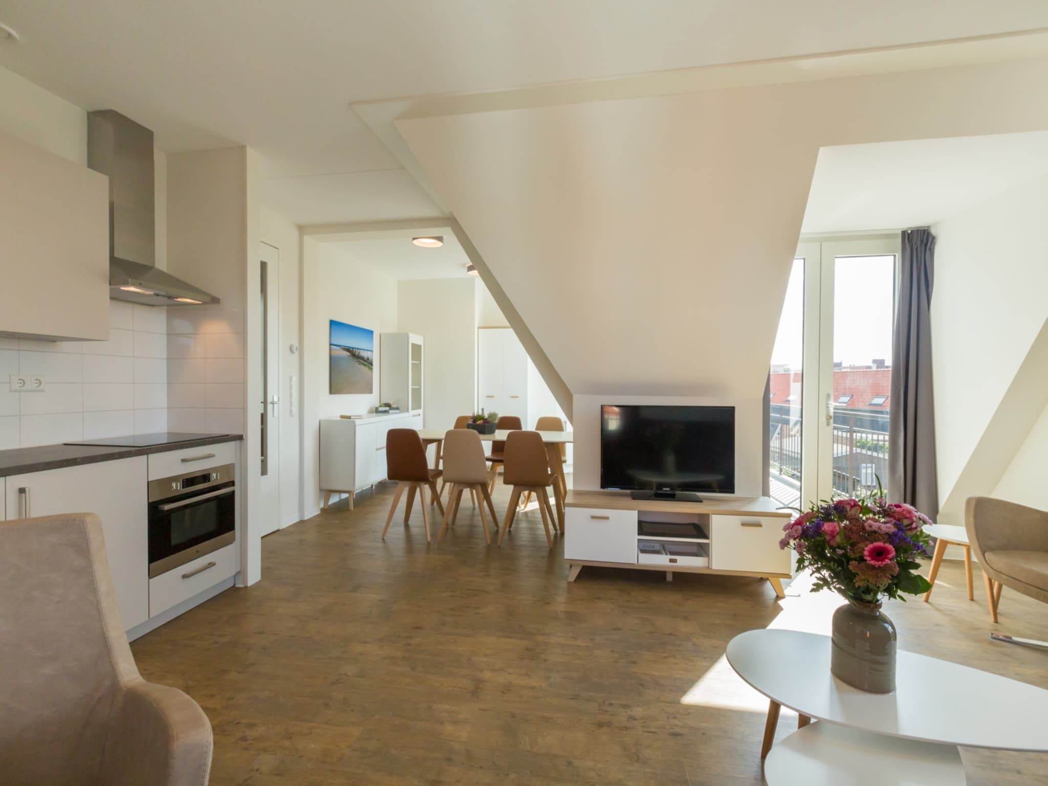 De woonkamer van Aparthotel Zoutelande - 5 pers luxe appartement in Zoutelande