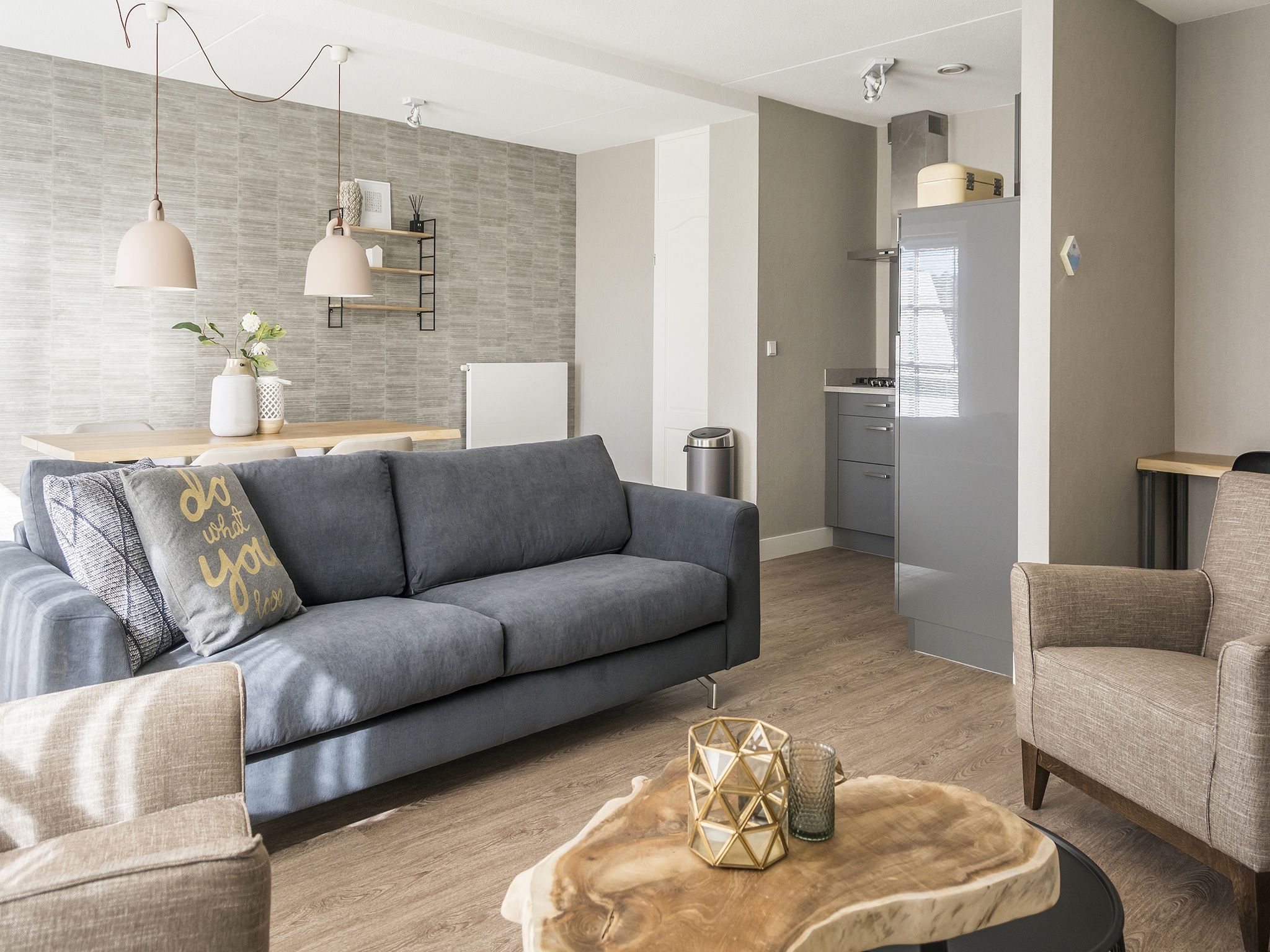 De woonkamer van Bouwlust G15 in De Cocksdorp Texel