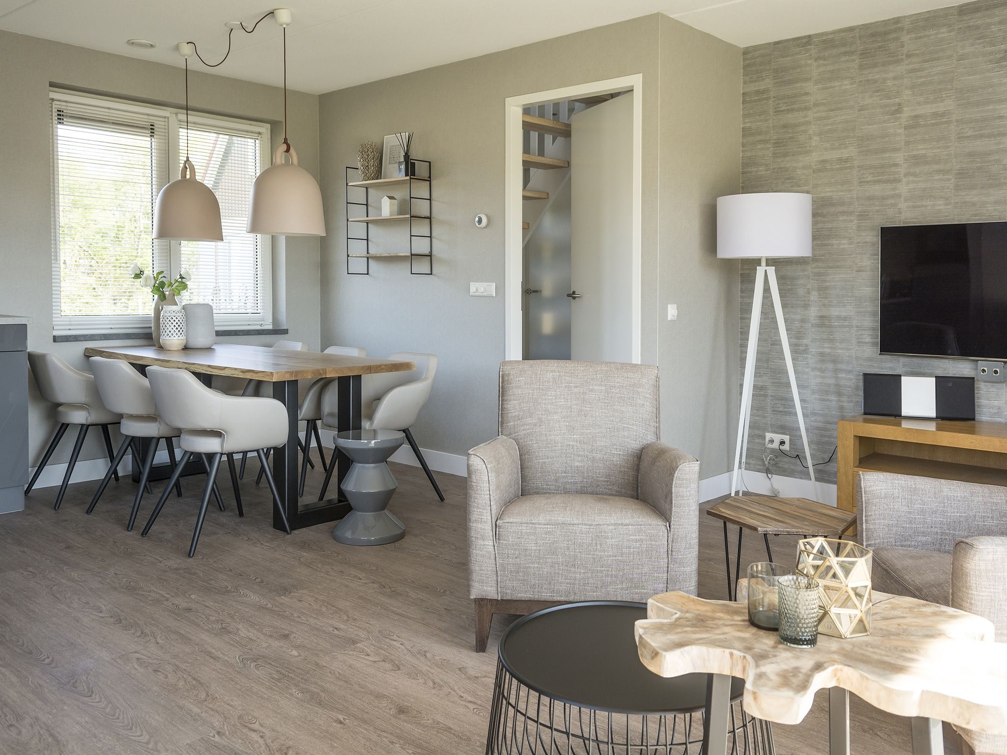 De woonkamer van Landhuis Bouwlust K in De Cocksdorp Texel