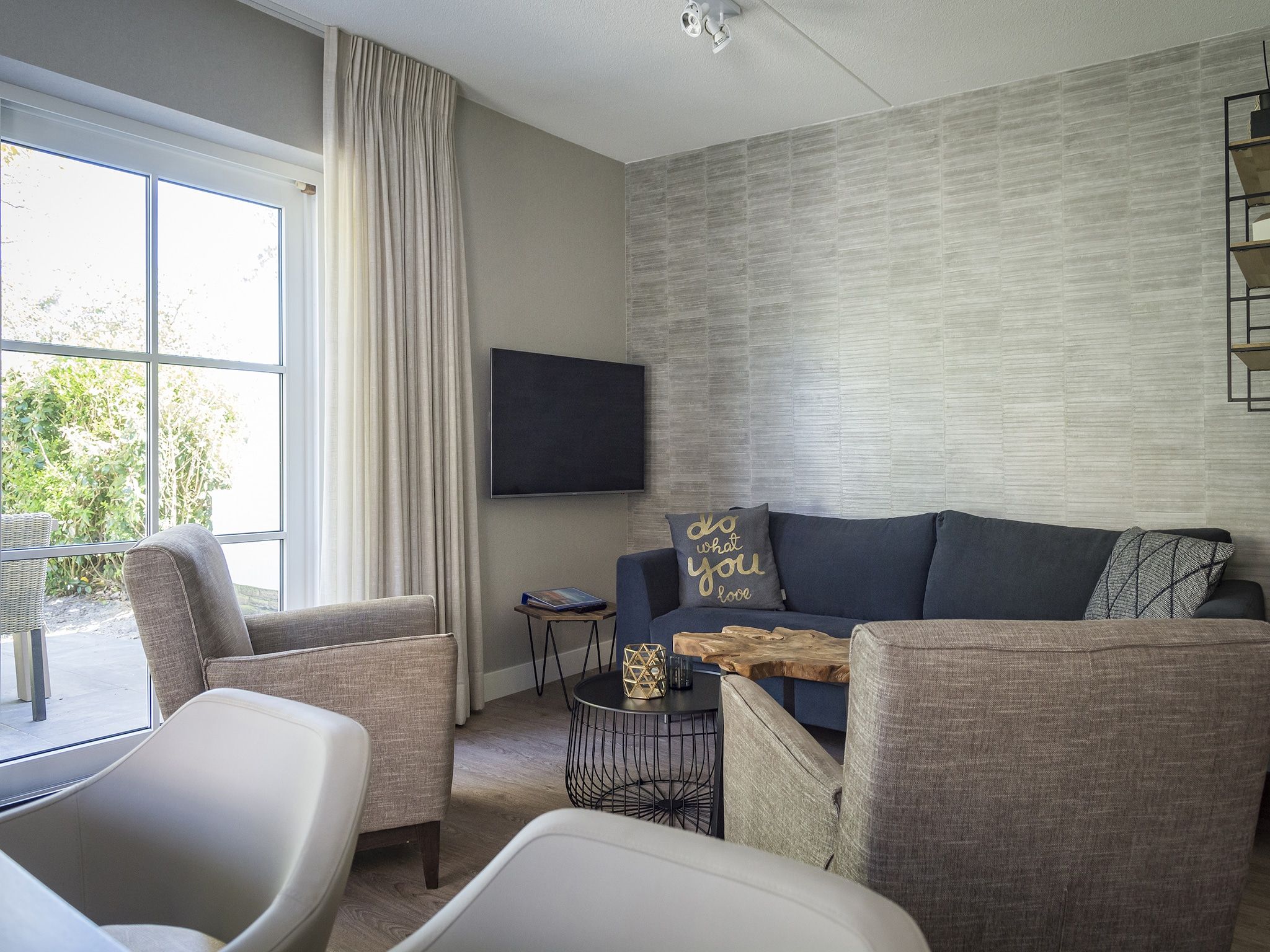 De woonkamer van Bouwlust G21A in De Cocksdorp - Texel