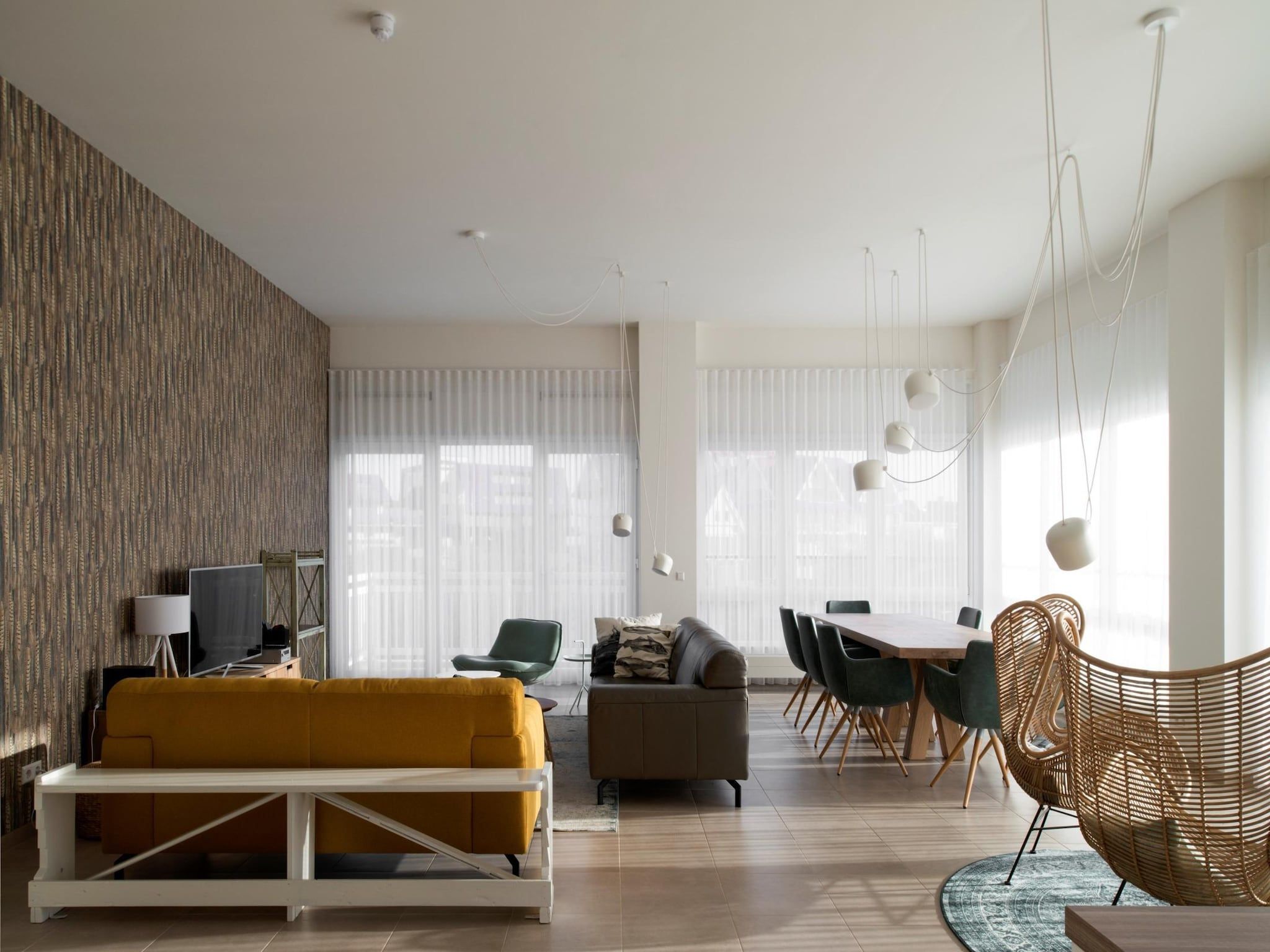 De woonkamer van Penthouse Duinhof in Cadzand-Bad