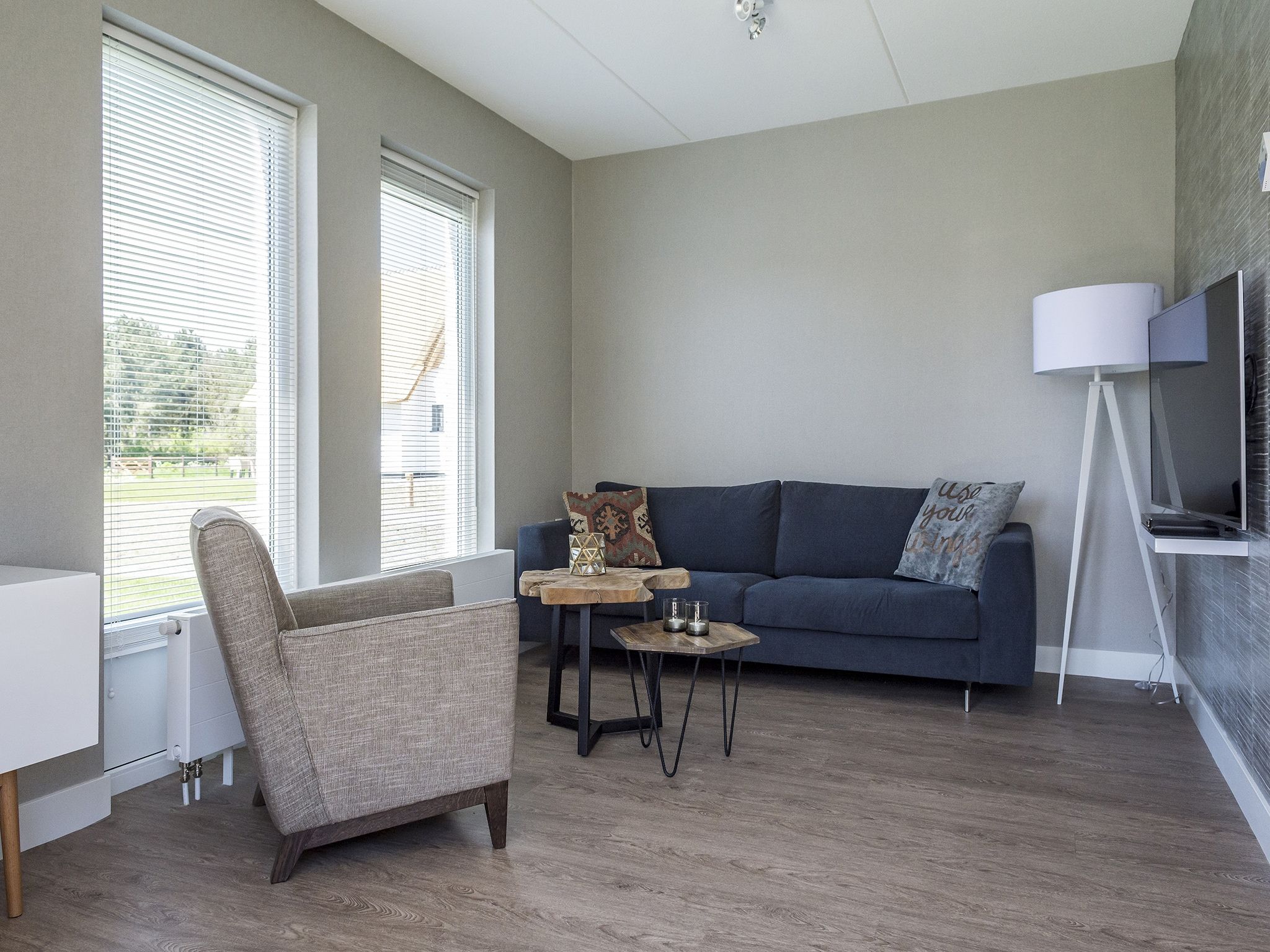 De woonkamer van Bouwlust E23 in De Cocksdorp Texel