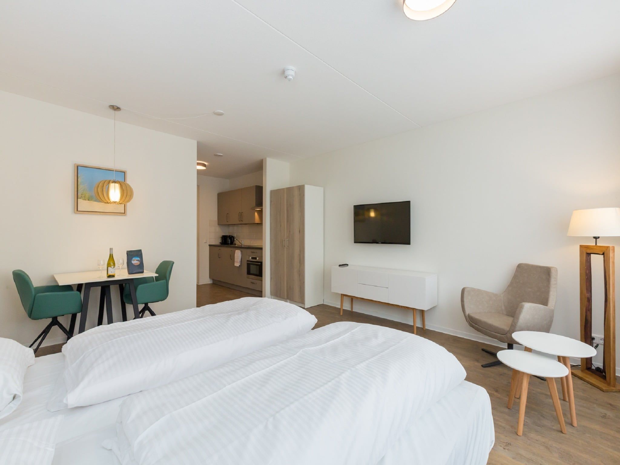 Een slaapkamer van Aparthotel Zoutelande - 2 pers luxe studio - huisdier in Zoutelande