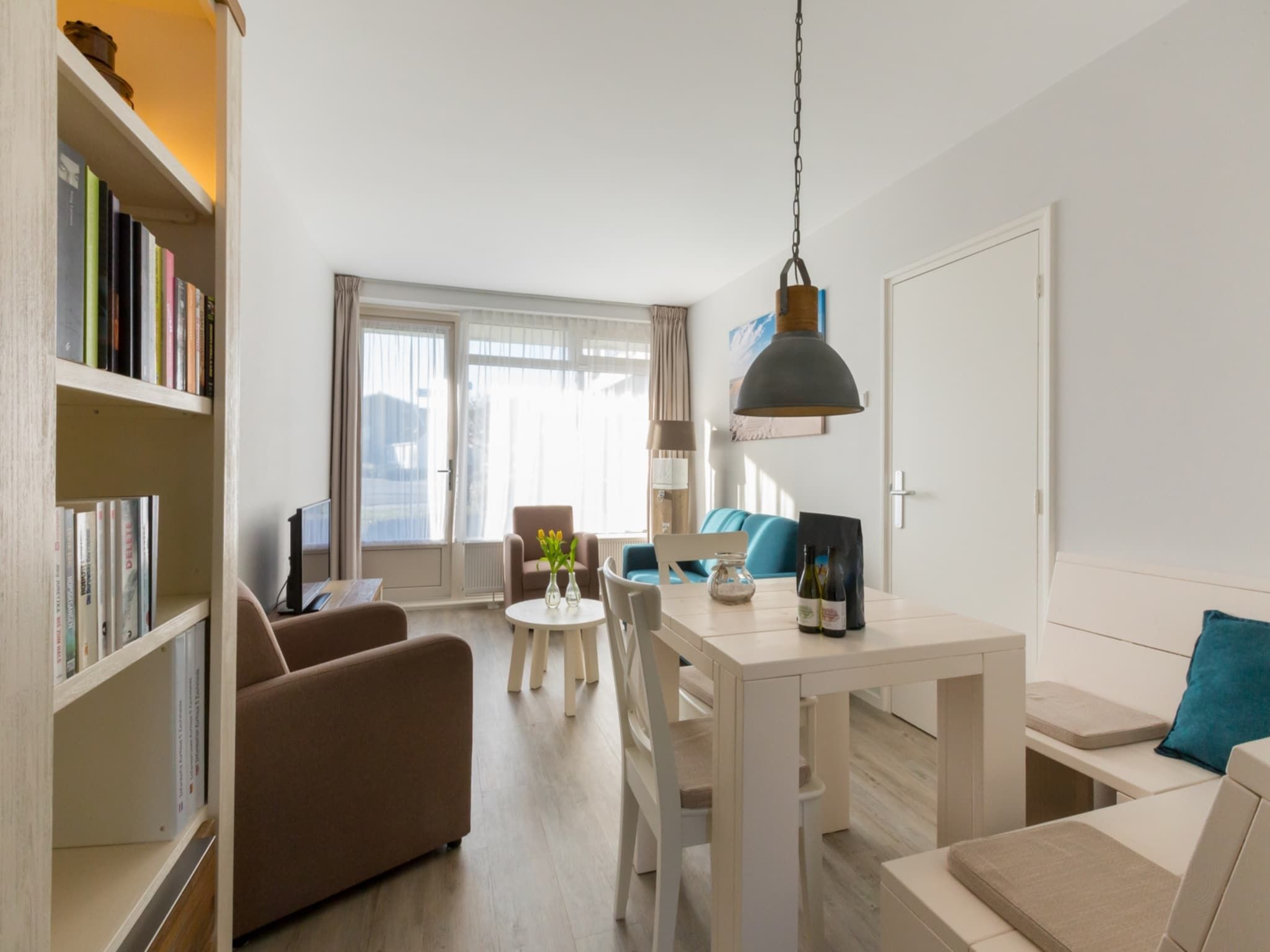 De woonkamer van Kurhaus- appartement 5 Zoutelande in Zoutelande