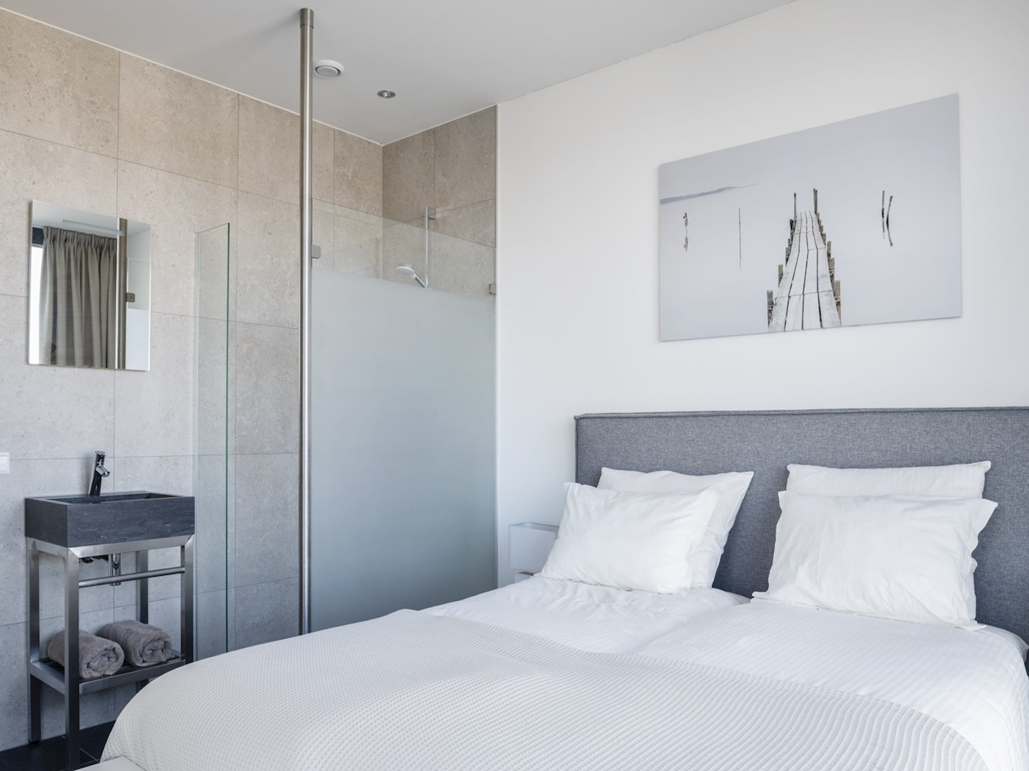 Een slaapkamer van Harbour Village 1 in Arnemuiden