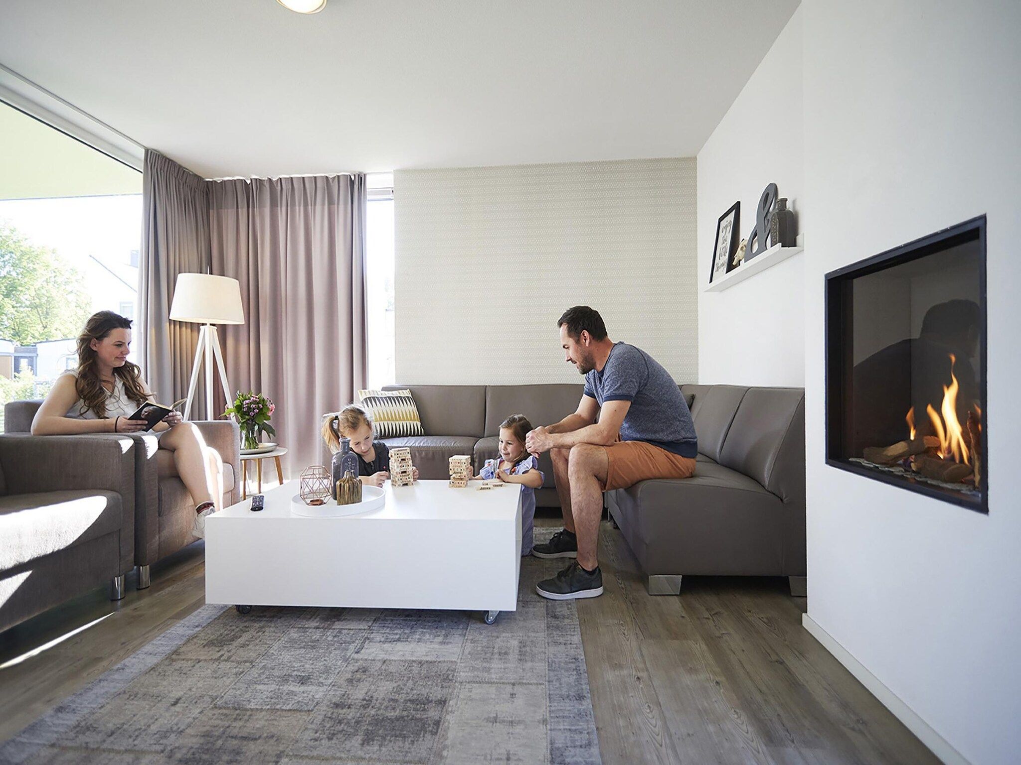 De woonkamer van Buitenhof De Leistert 28 in Roggel