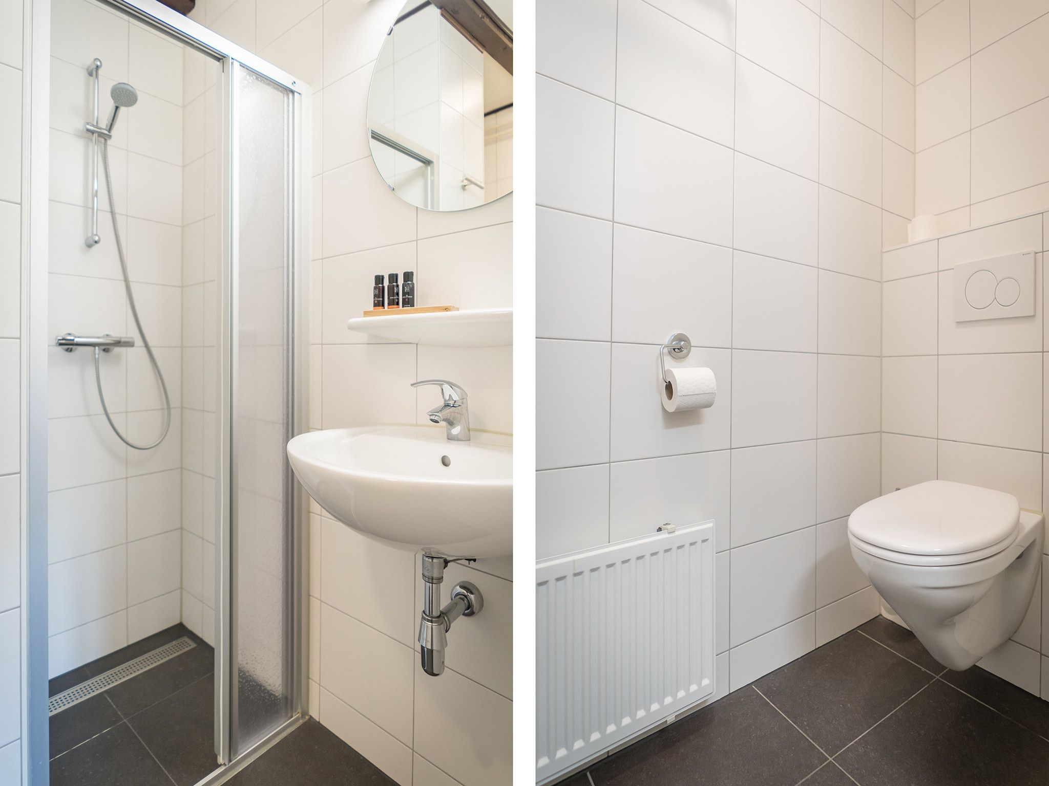 De badkamer van Appartement Hoeve Holland R1 in De Cocksdorp - Texel