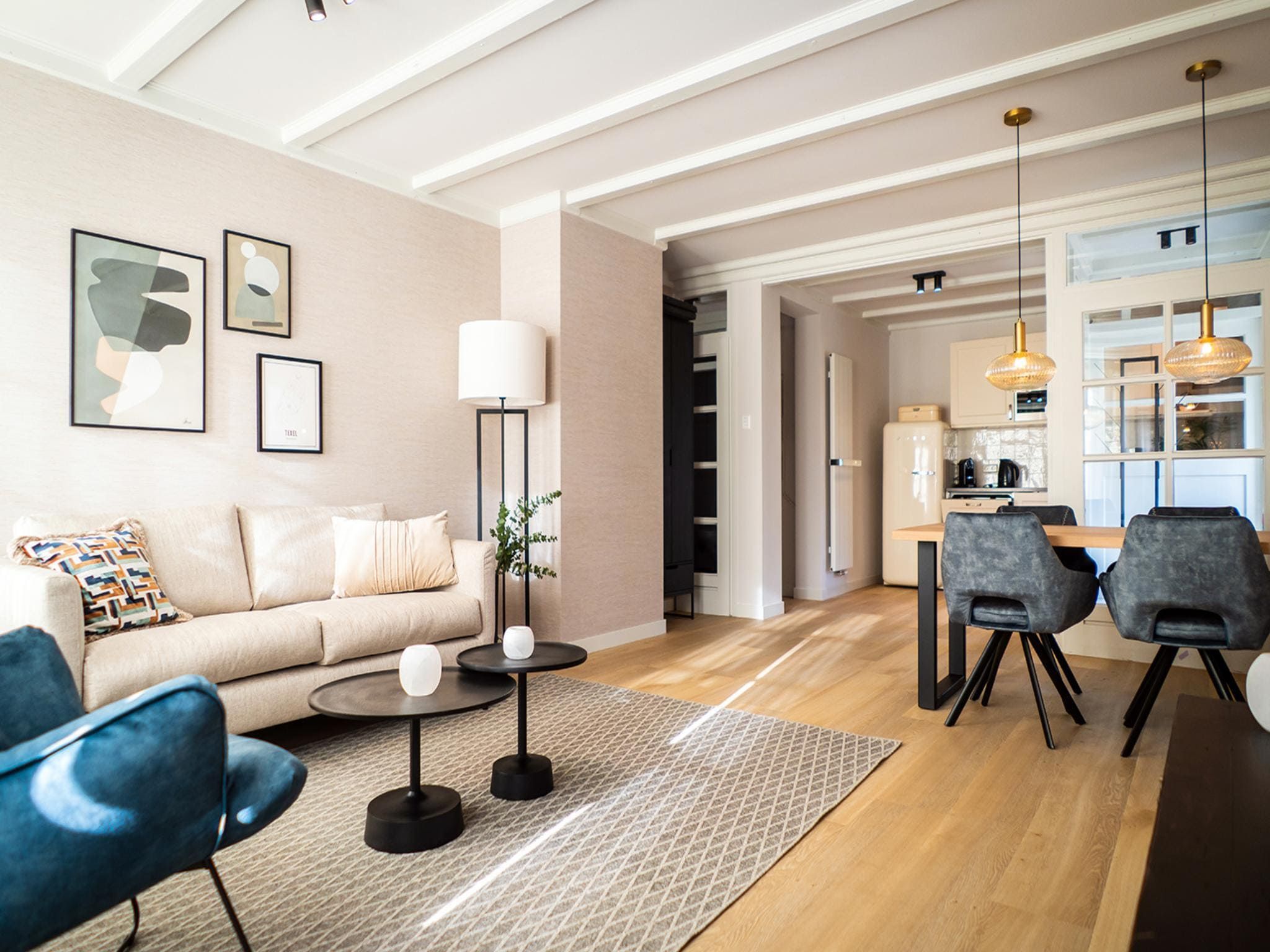 De woonkamer van Appartement Hoeve Holland R1 in De Cocksdorp - Texel