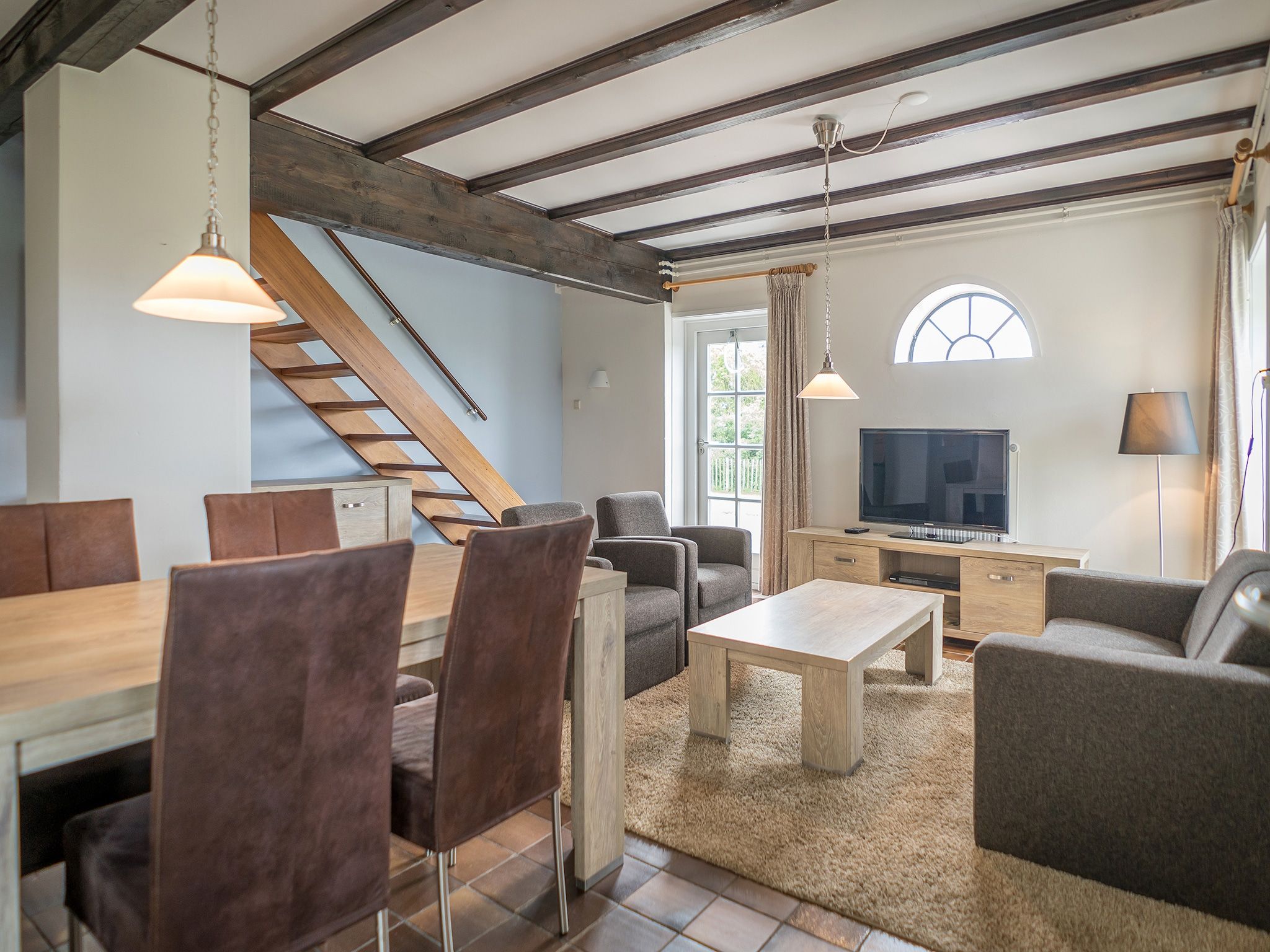 De woonkamer van App Hoeve Holland T4 in De Cocksdorp Texel