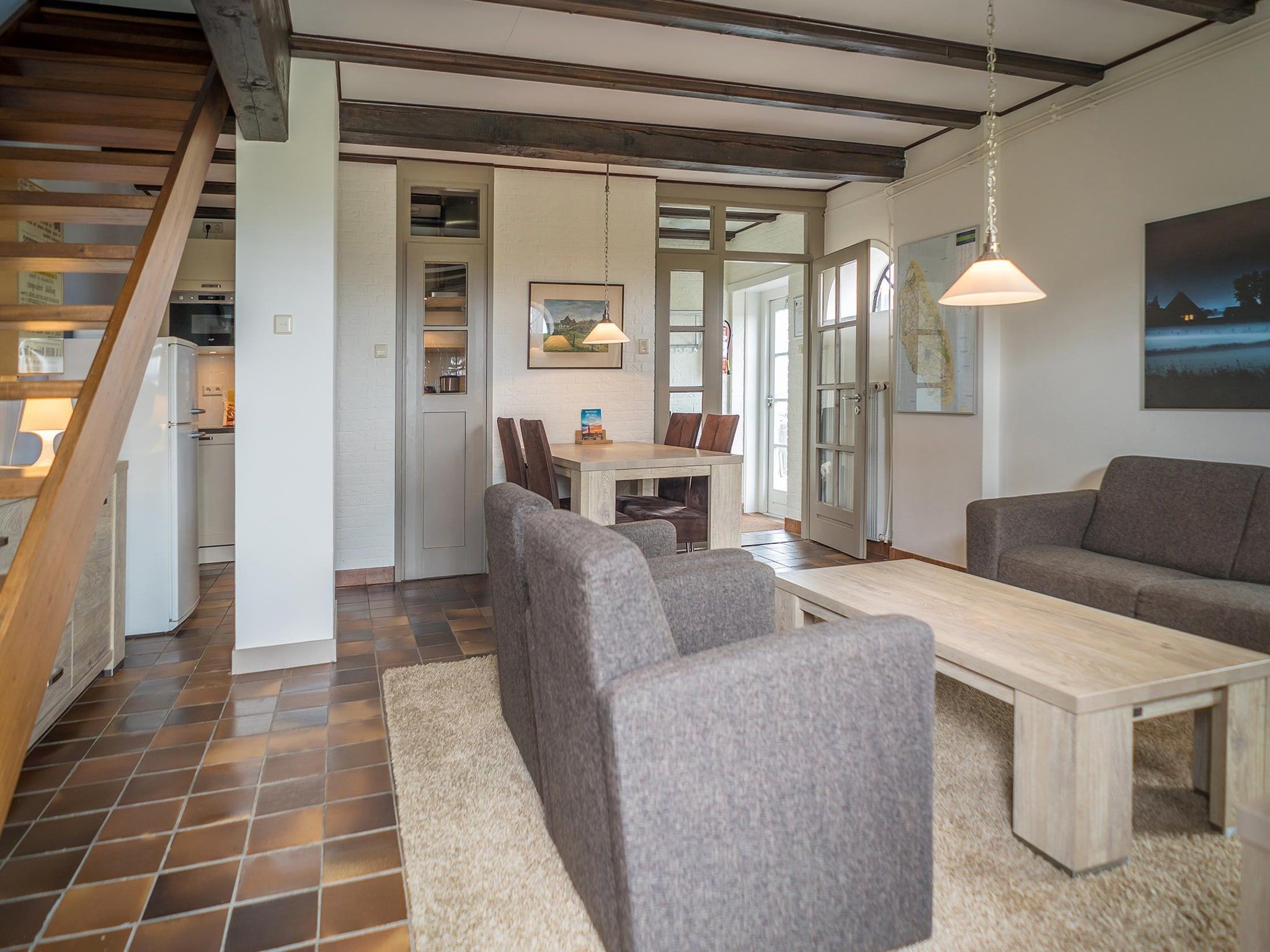 De woonkamer van App Hoeve Holland T4 in De Cocksdorp Texel