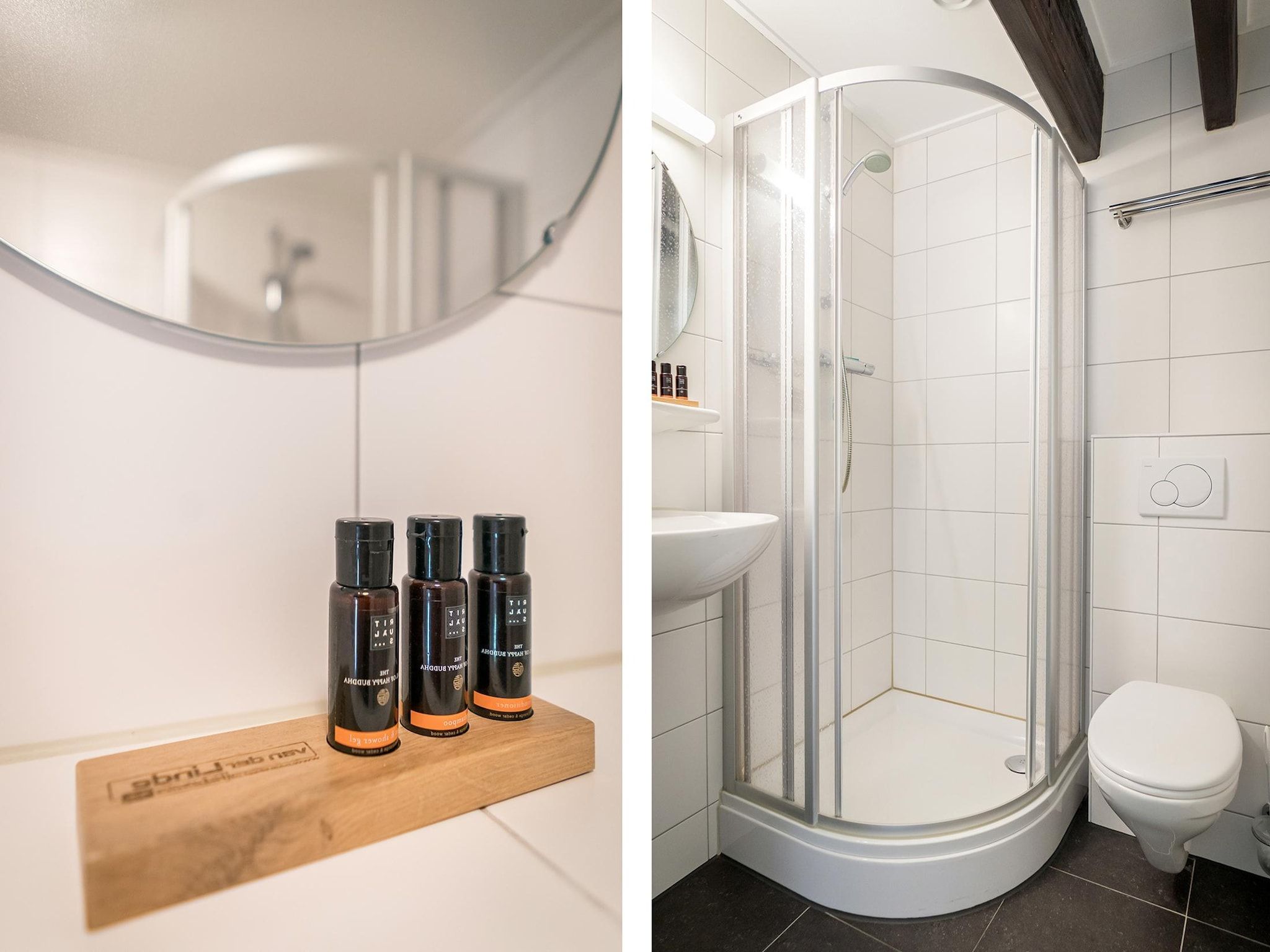 De badkamer van App Hoeve Holland T4 in De Cocksdorp Texel