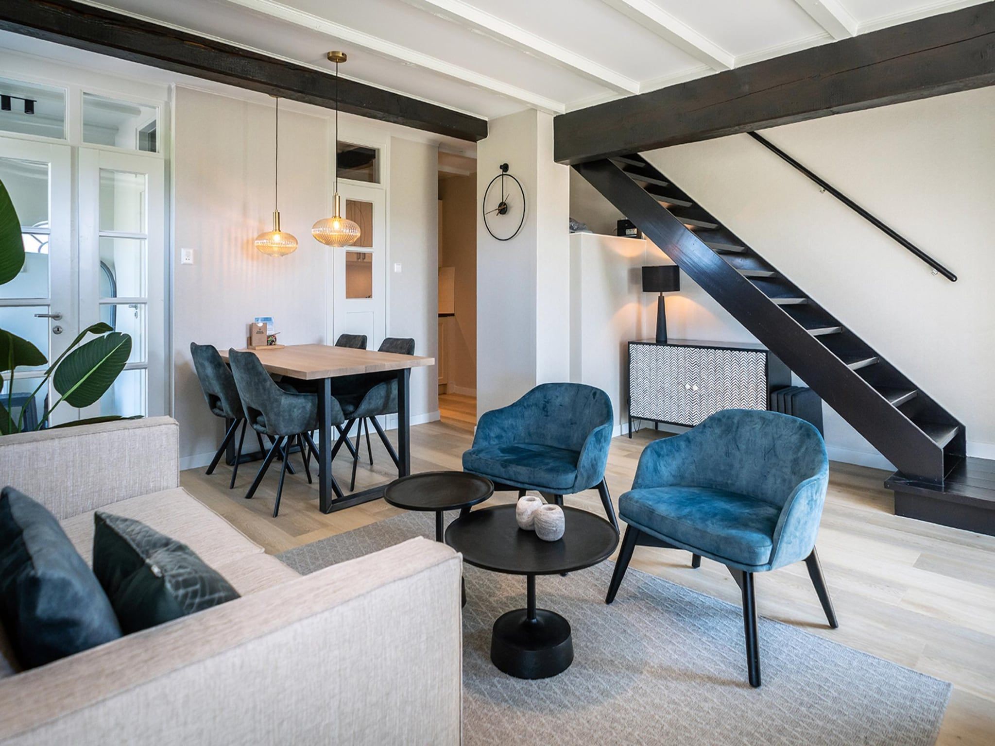 De woonkamer van App Hoeve Holland T4 in De Cocksdorp Texel