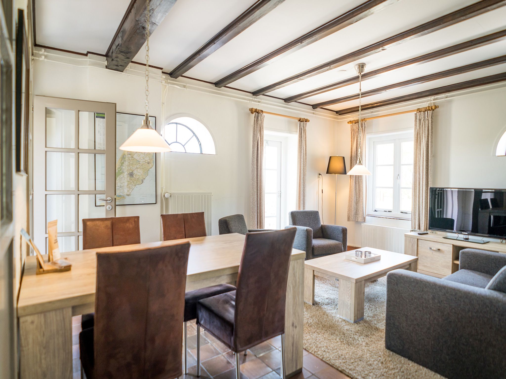 De woonkamer van App Hoeve Holland T3 in De Cocksdorp Texel