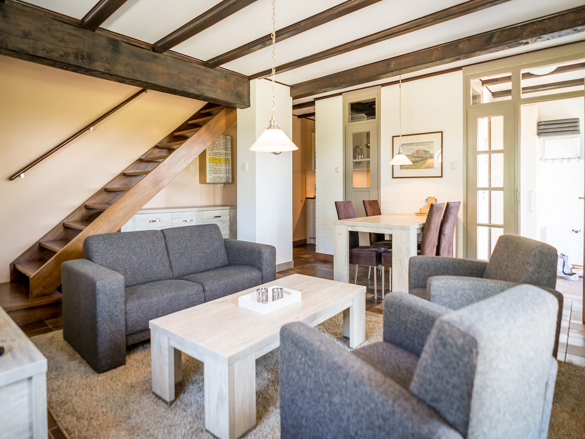 De woonkamer van App Hoeve Holland T3 in De Cocksdorp Texel