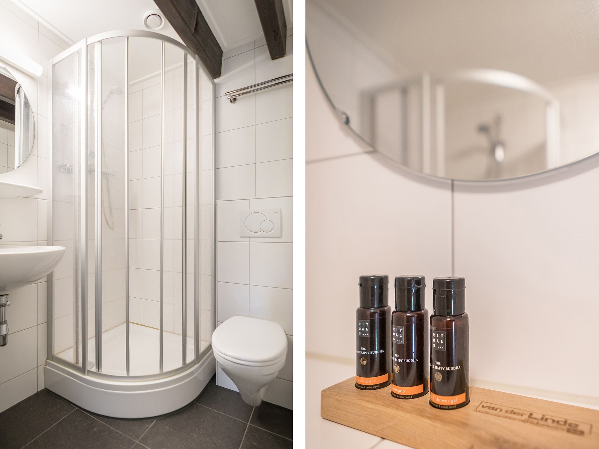 De badkamer van App Hoeve Holland T3 in De Cocksdorp Texel