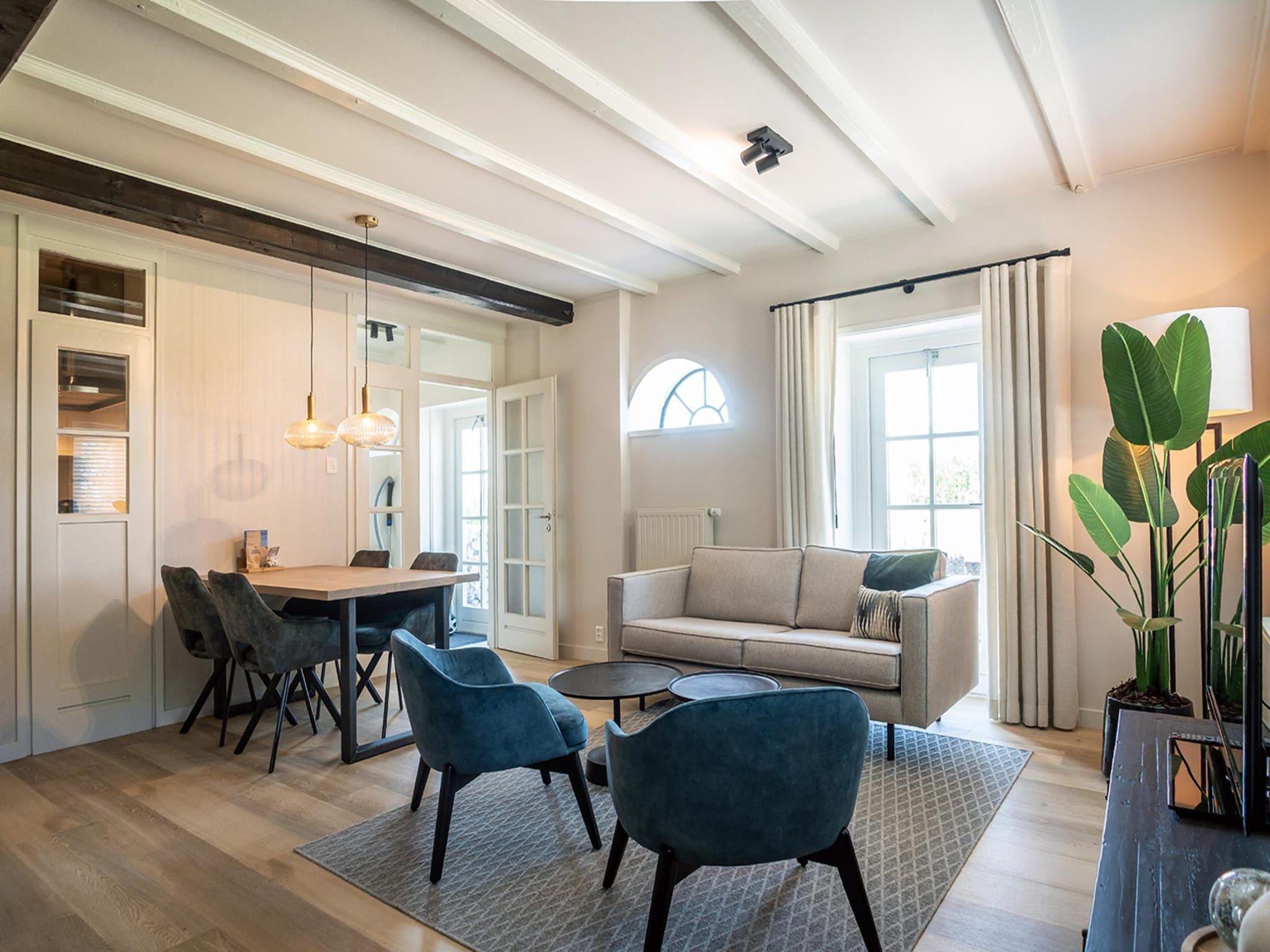 De woonkamer van App Hoeve Holland T3 in De Cocksdorp Texel