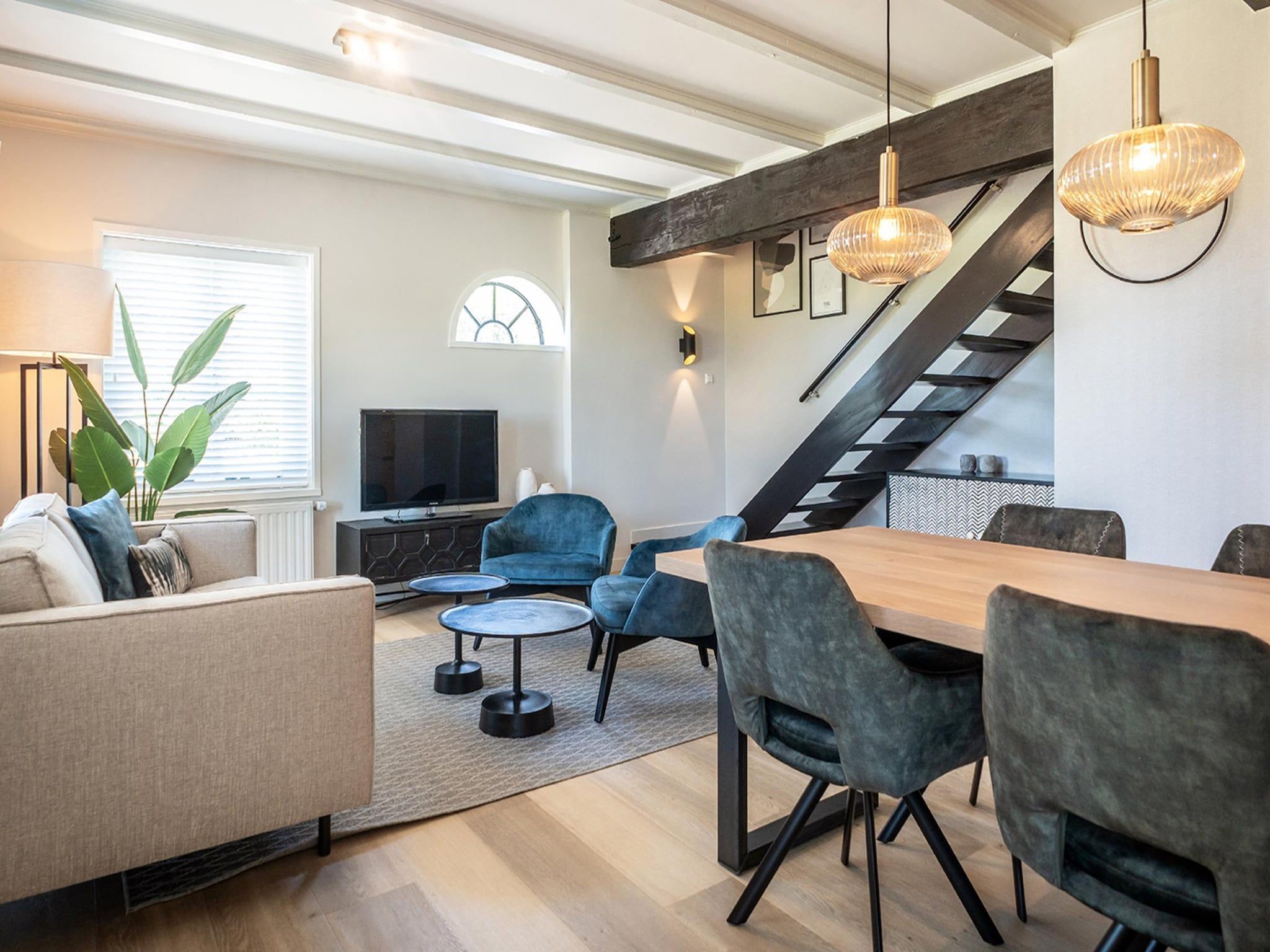 De woonkamer van App Hoeve Holland T3 in De Cocksdorp Texel