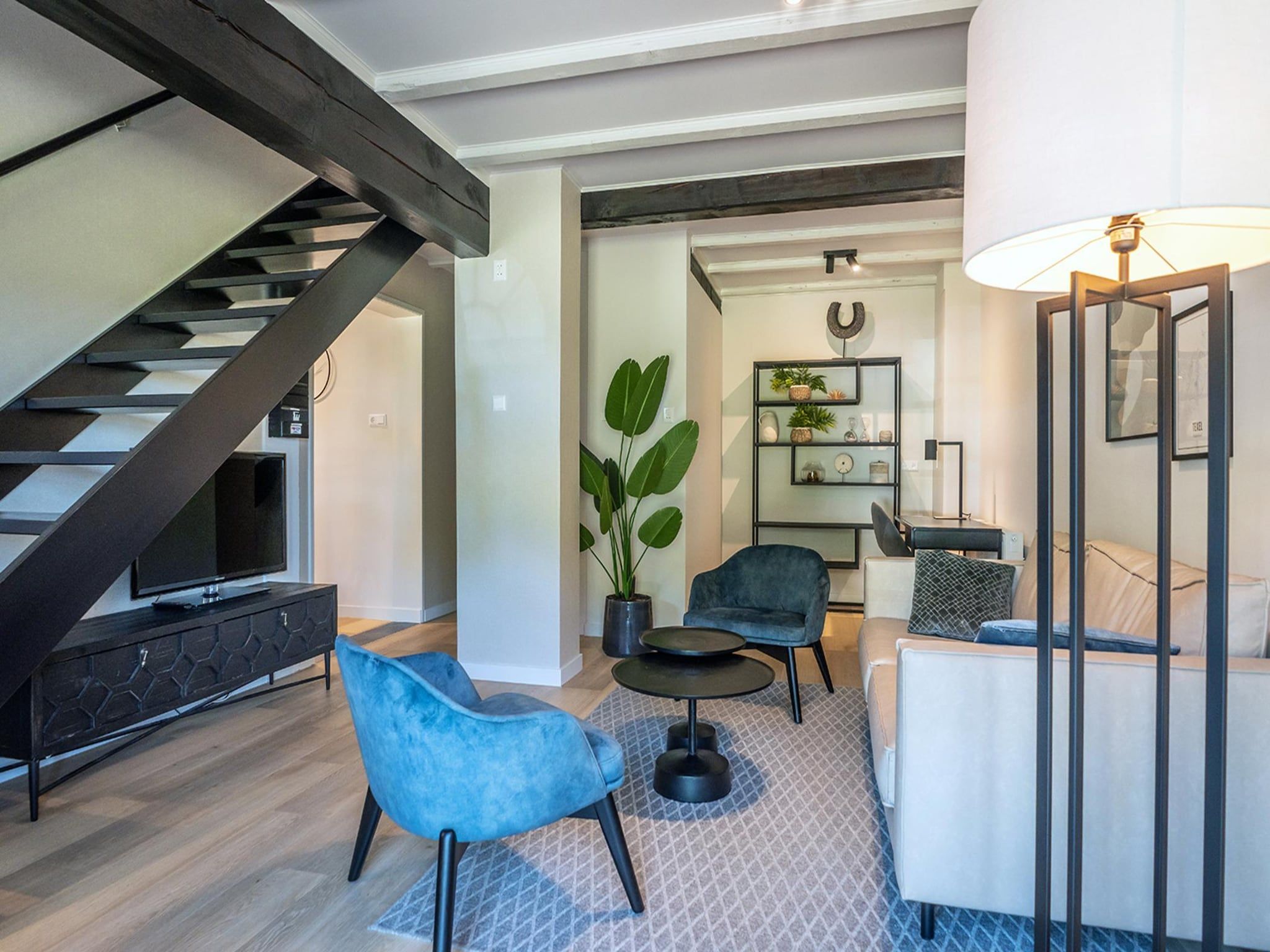 De woonkamer van App Hoeve Holland S2 in De Cocksdorp Texel