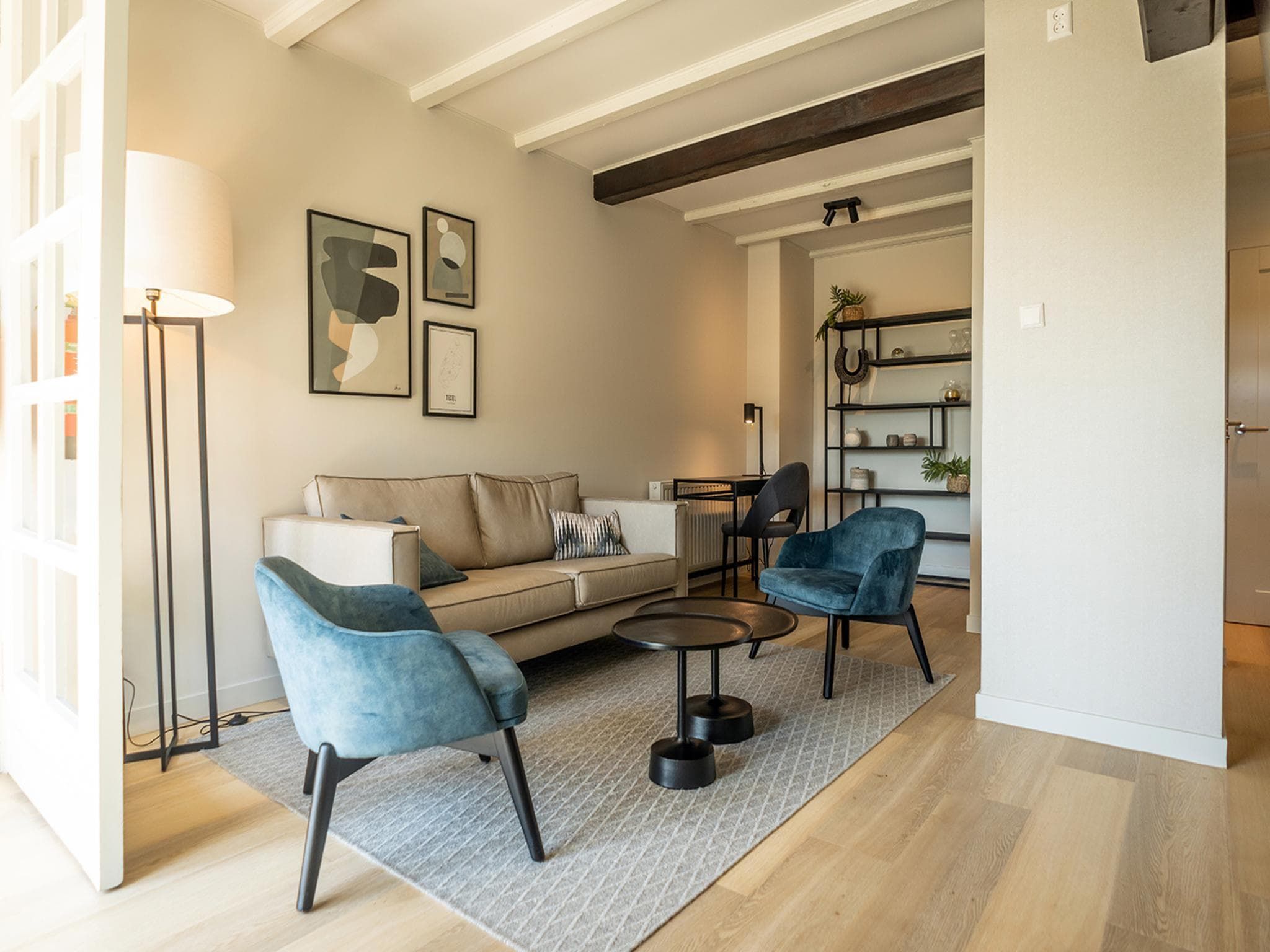 De woonkamer van App Hoeve Holland S5 in De Cocksdorp Texel